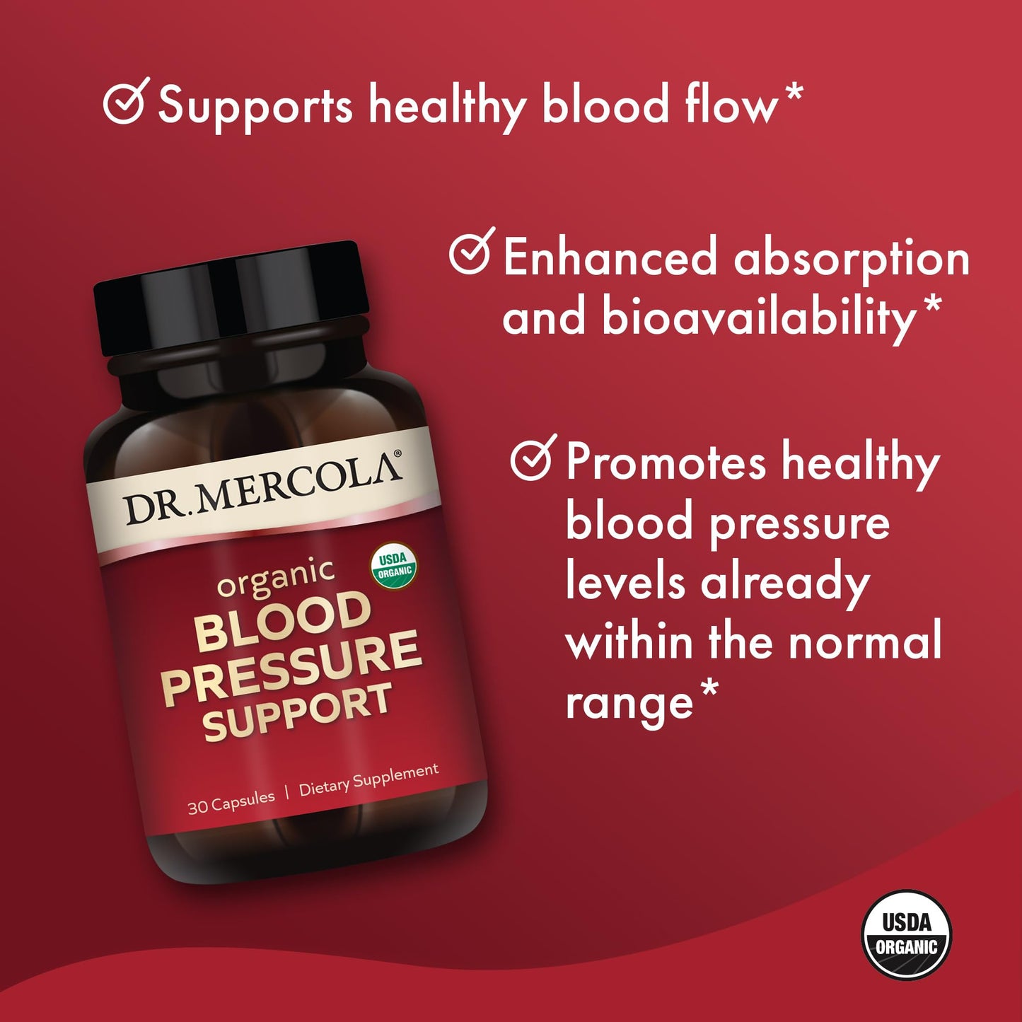 Dr. Mercola Organic Blood Pressure Support Capsule 30 Count