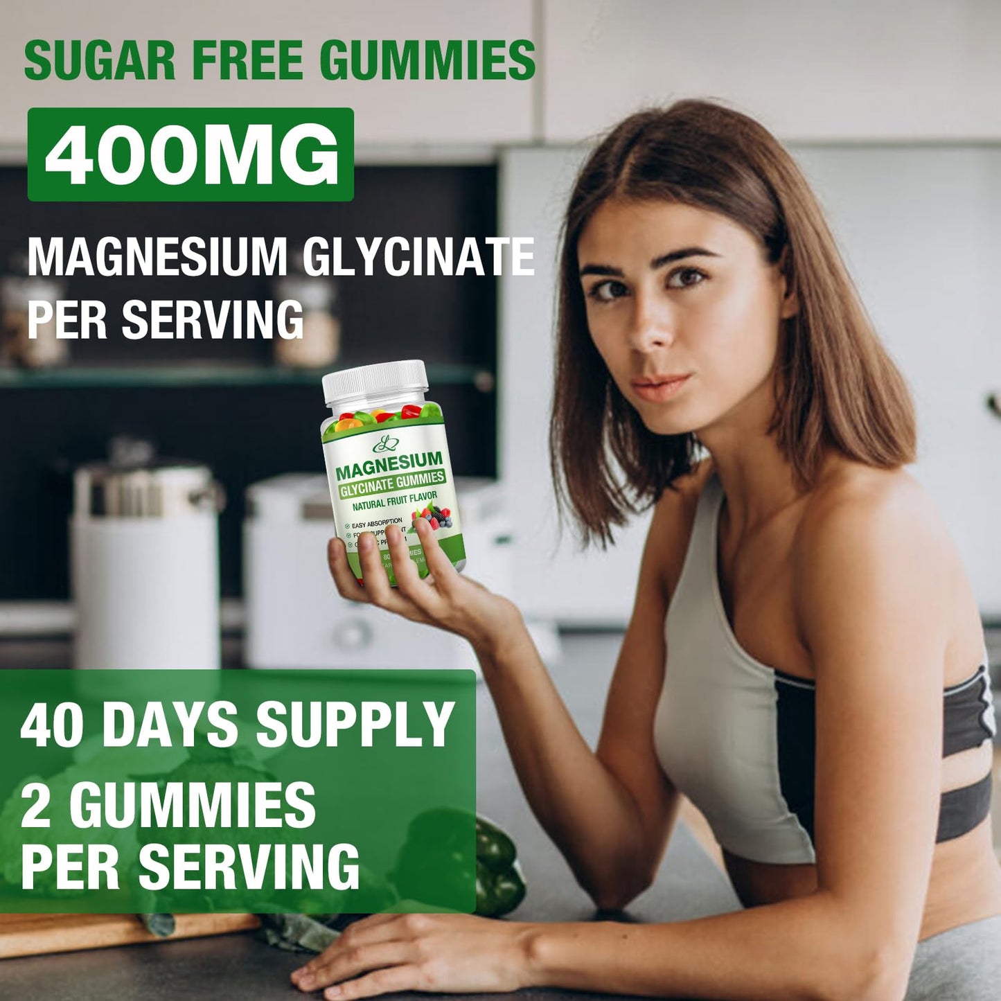 LOSSENGLE Magnesium Glycinate Gummies, 160 Count