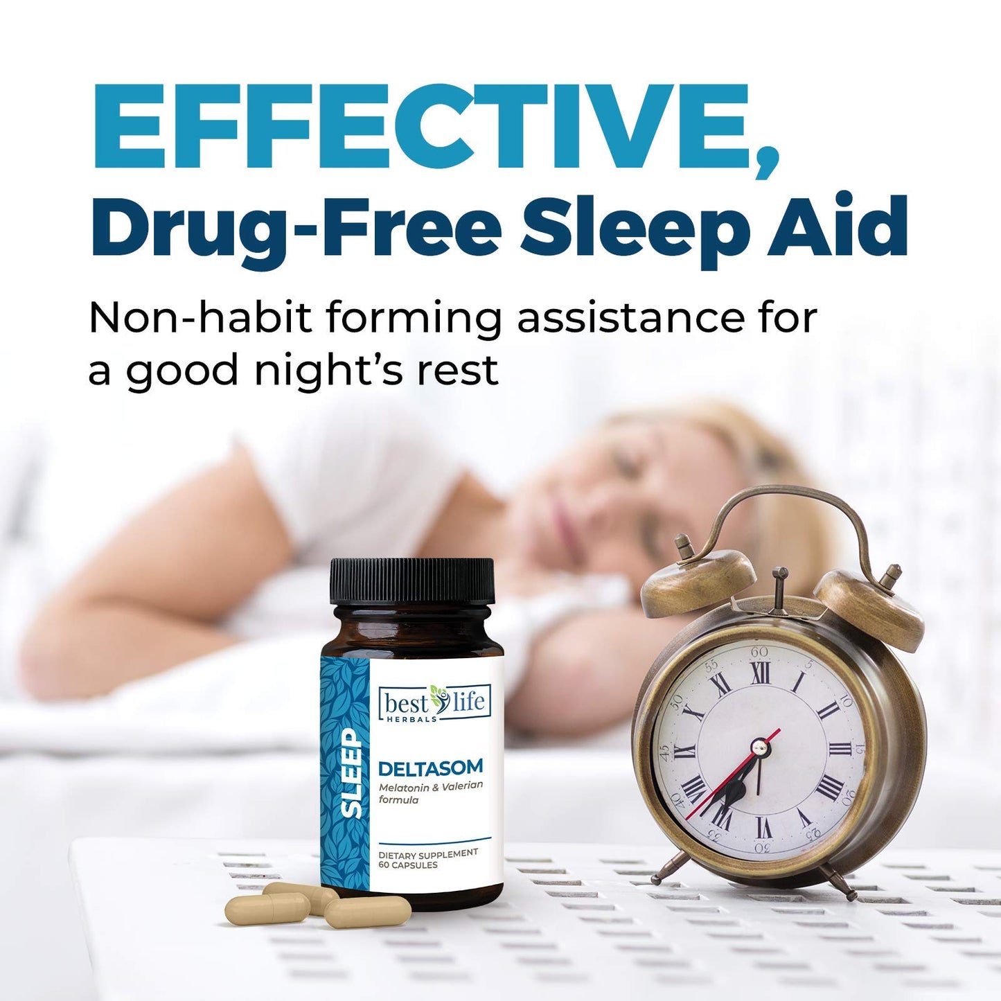Best Life Herbals DeltaSom Natural Sleep Aid Capsules 2 Bottles