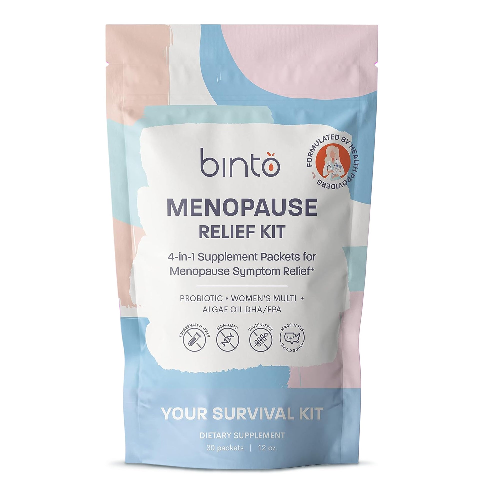 Binto Complete 4-in-1 Multi-Symptom Menopause Relief Kit Capsules, 30 Count