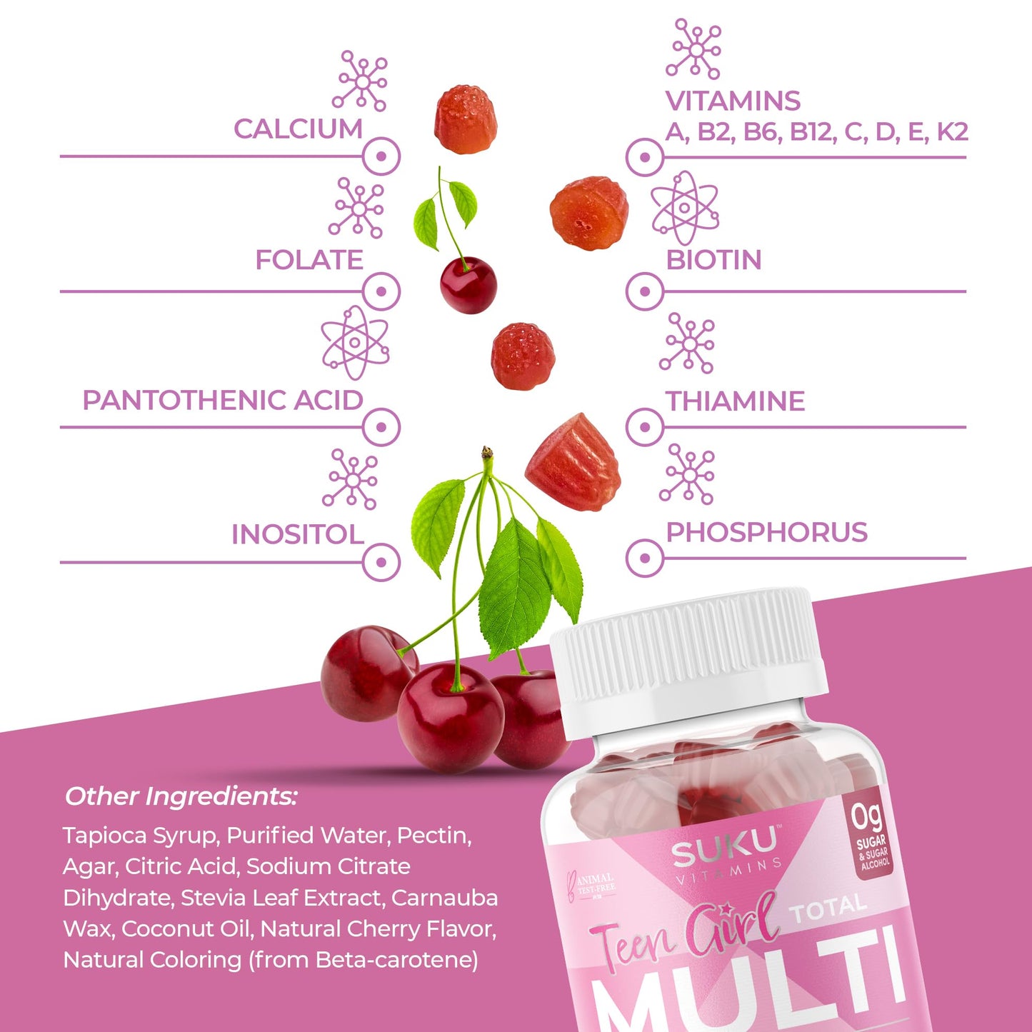 SUKU Teen Girl Multivitamin Gummies 60 Count
