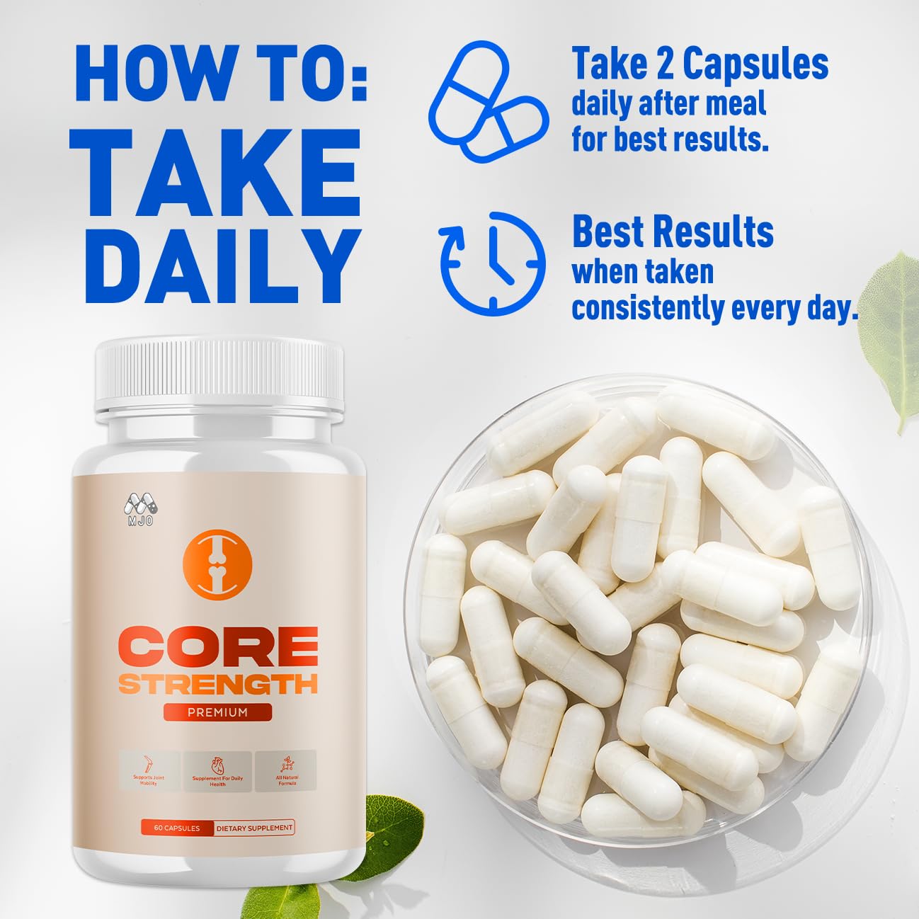 MJO Core Strength Supplement for Joint Support Capsule, 120 Capsules