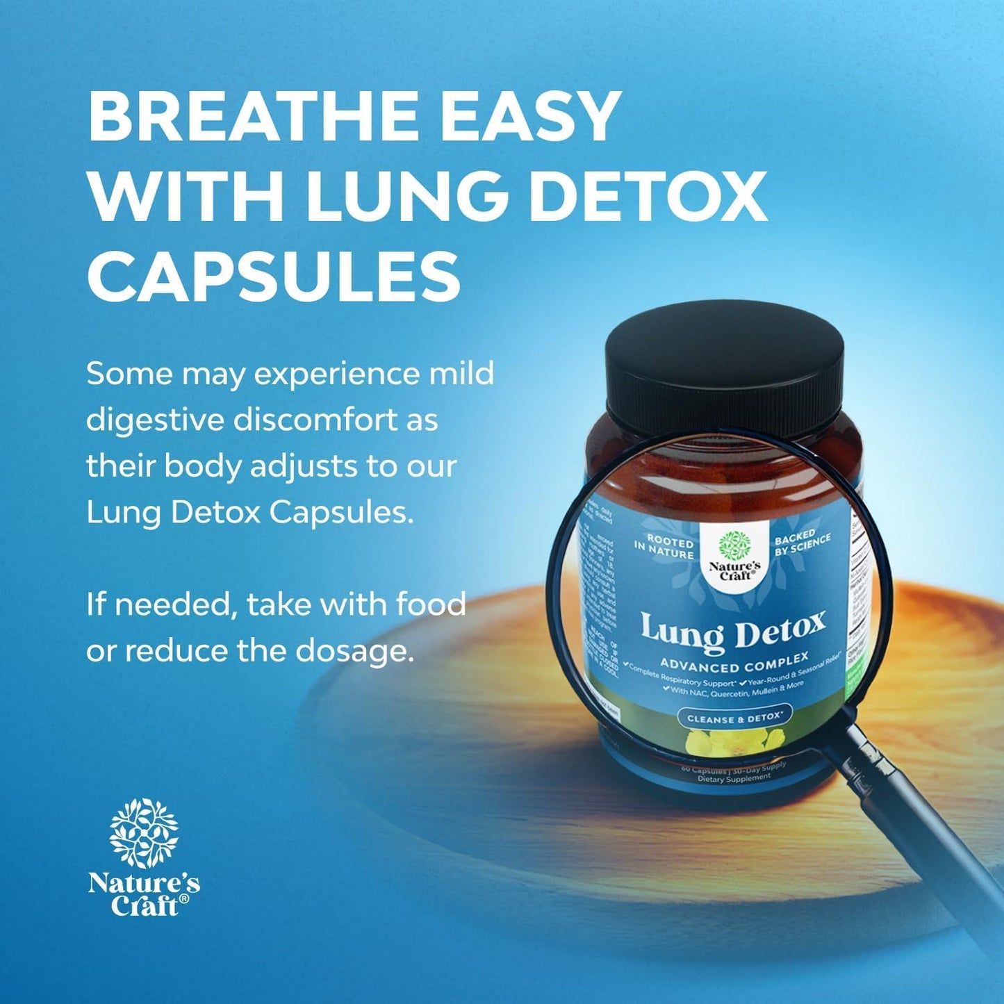 Natures Craft Lung Detox Mullein Leaf Capsules 60 Count