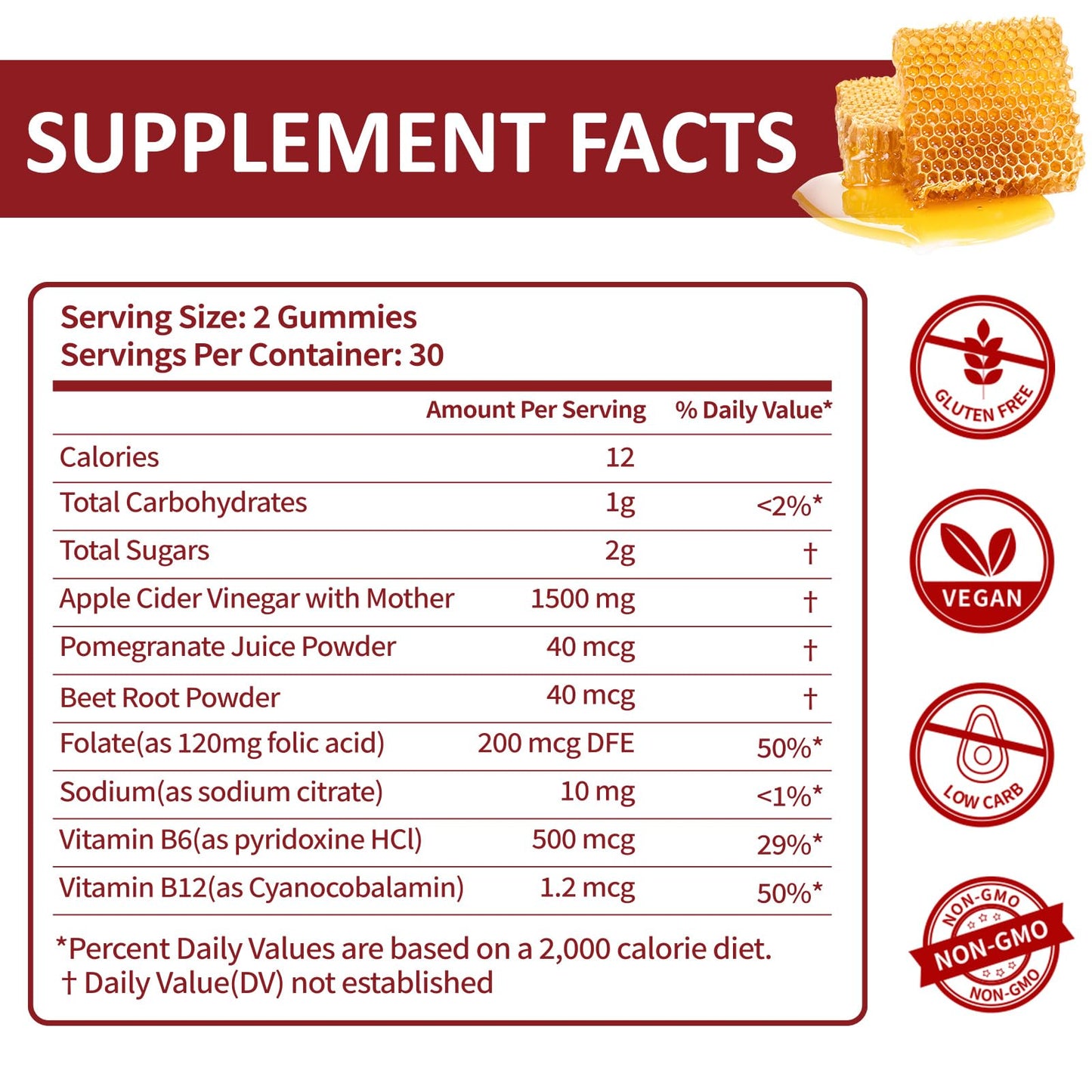 DDUYIE Keto ACV Gummies 1500mg for Weight Loss with Pomegranate Beetroot & Vitamin B12 B6, 60 Gummies