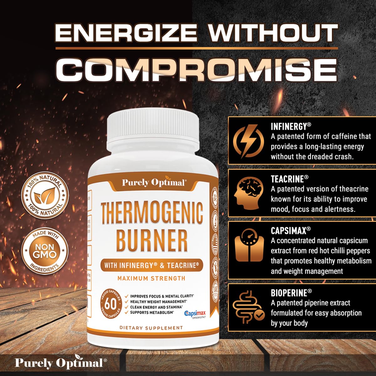 Purely Optimal Thermogenic Fat Burner for Women - Advanced Metabolism Support & Energy Booster, 60 Capsules