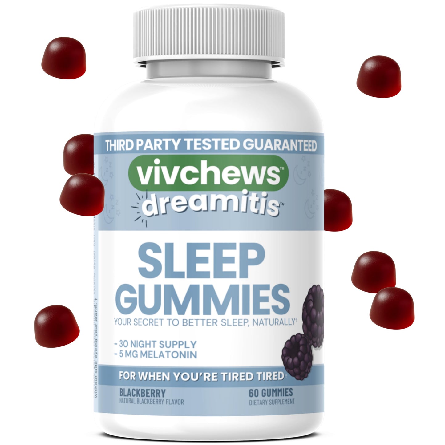 vivchews Nighttime Sleep Gummies 60 Count