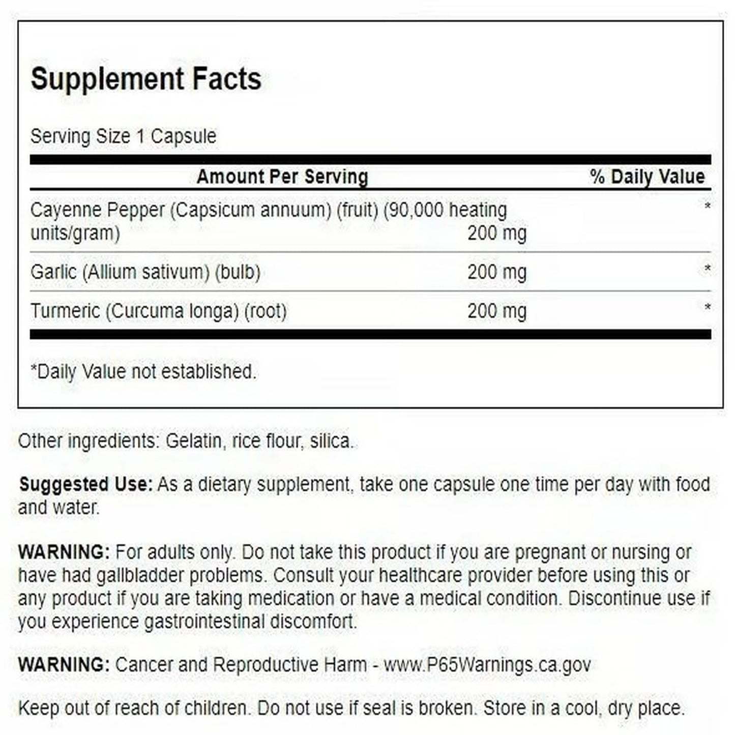 Swanson Full Spectrum Turmeric Garlic & Cayenne 180 Capsules