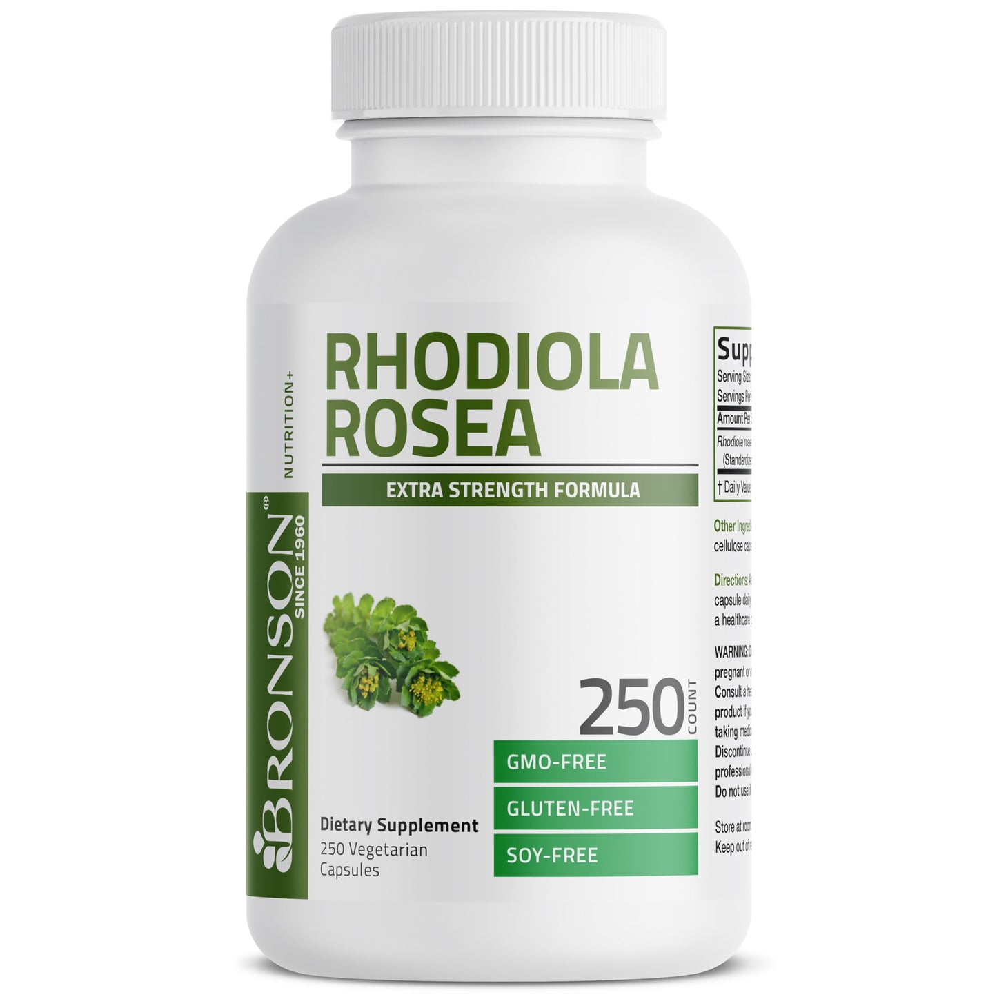 Bronson Rhodiola Rosea Adaptogen for Stress, Mood & Energy Capsule, 250 Count