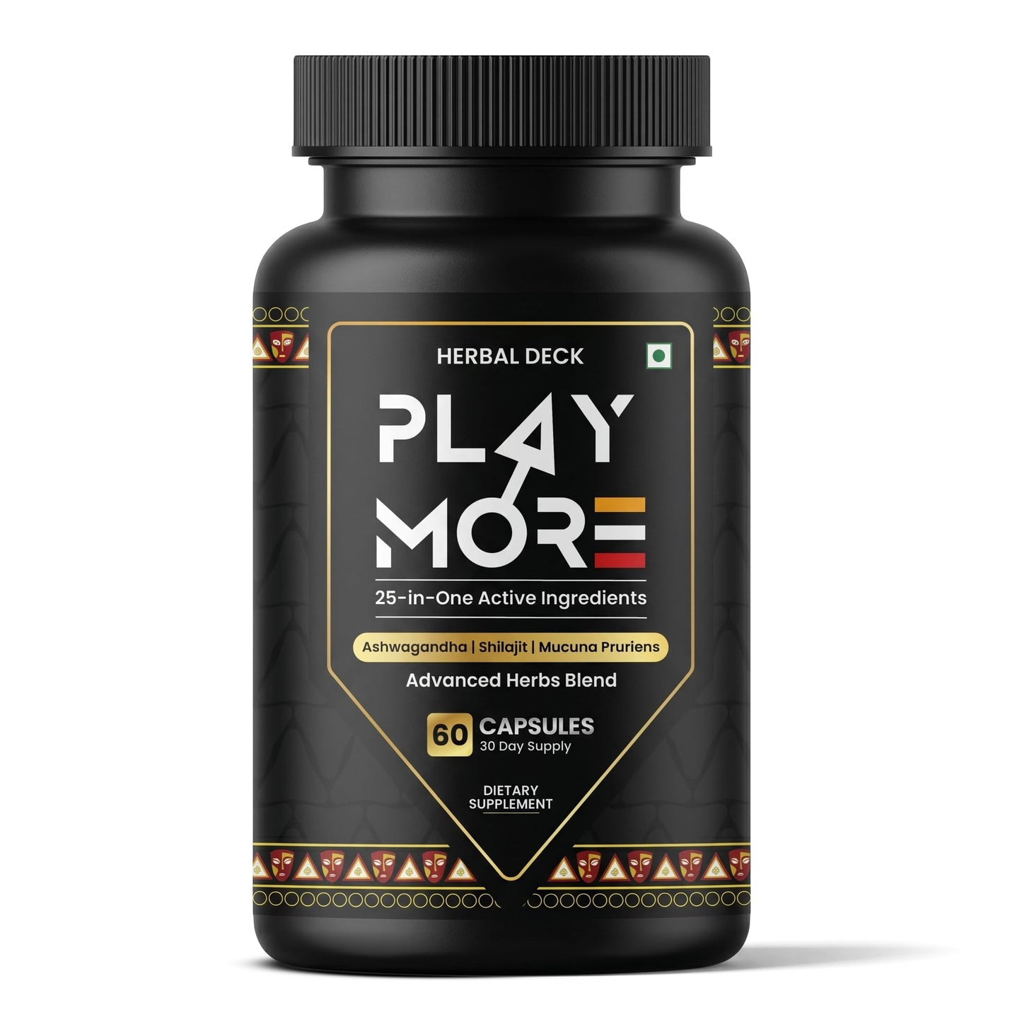 HERBAL DECK Play More Men's Herbal Supplement 60 Capsules
