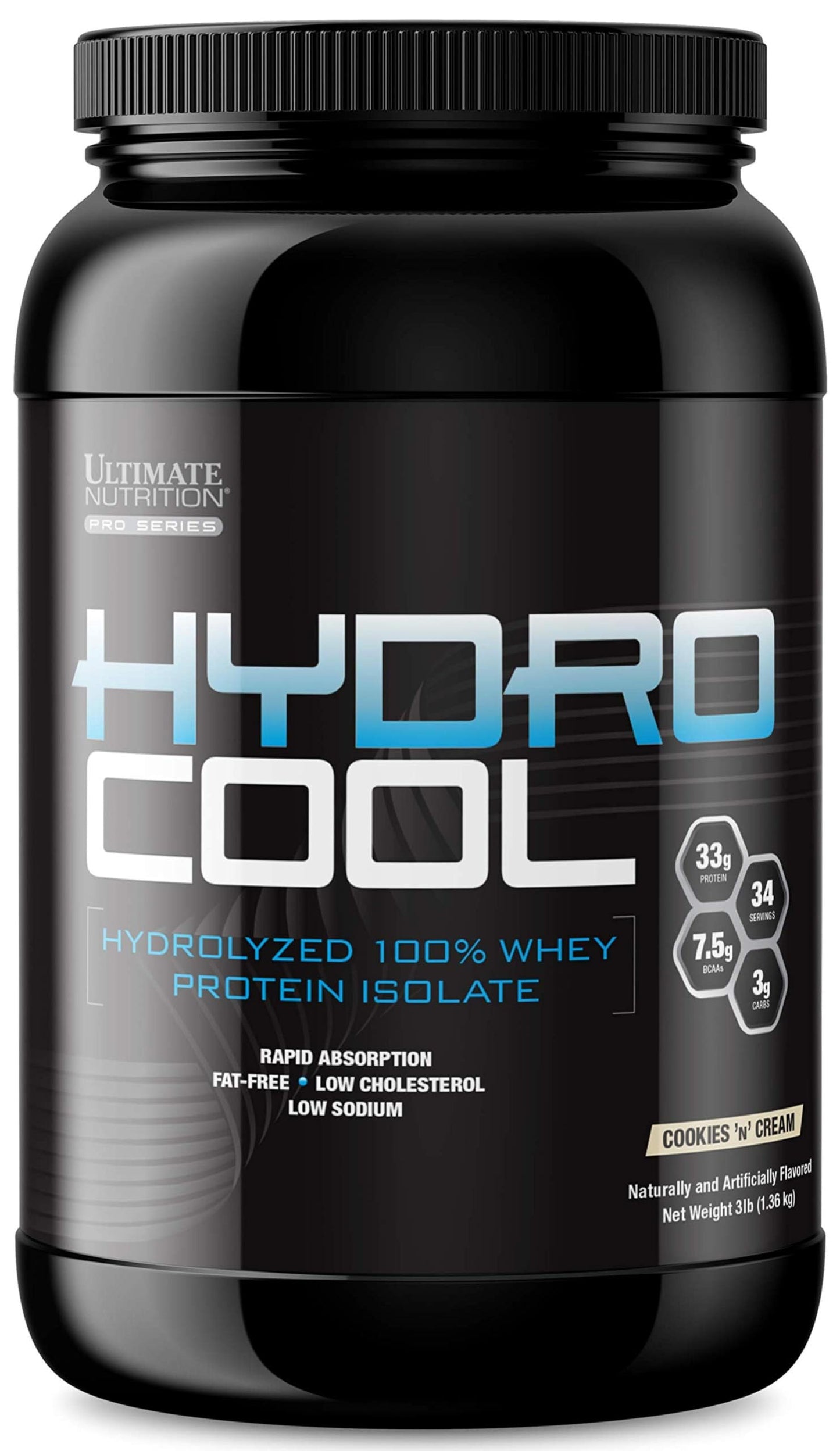 Ultimate Nutrition HydroCool Hydrolyzed Whey Isolate Powder Cookies N Cream, 48 Servings
