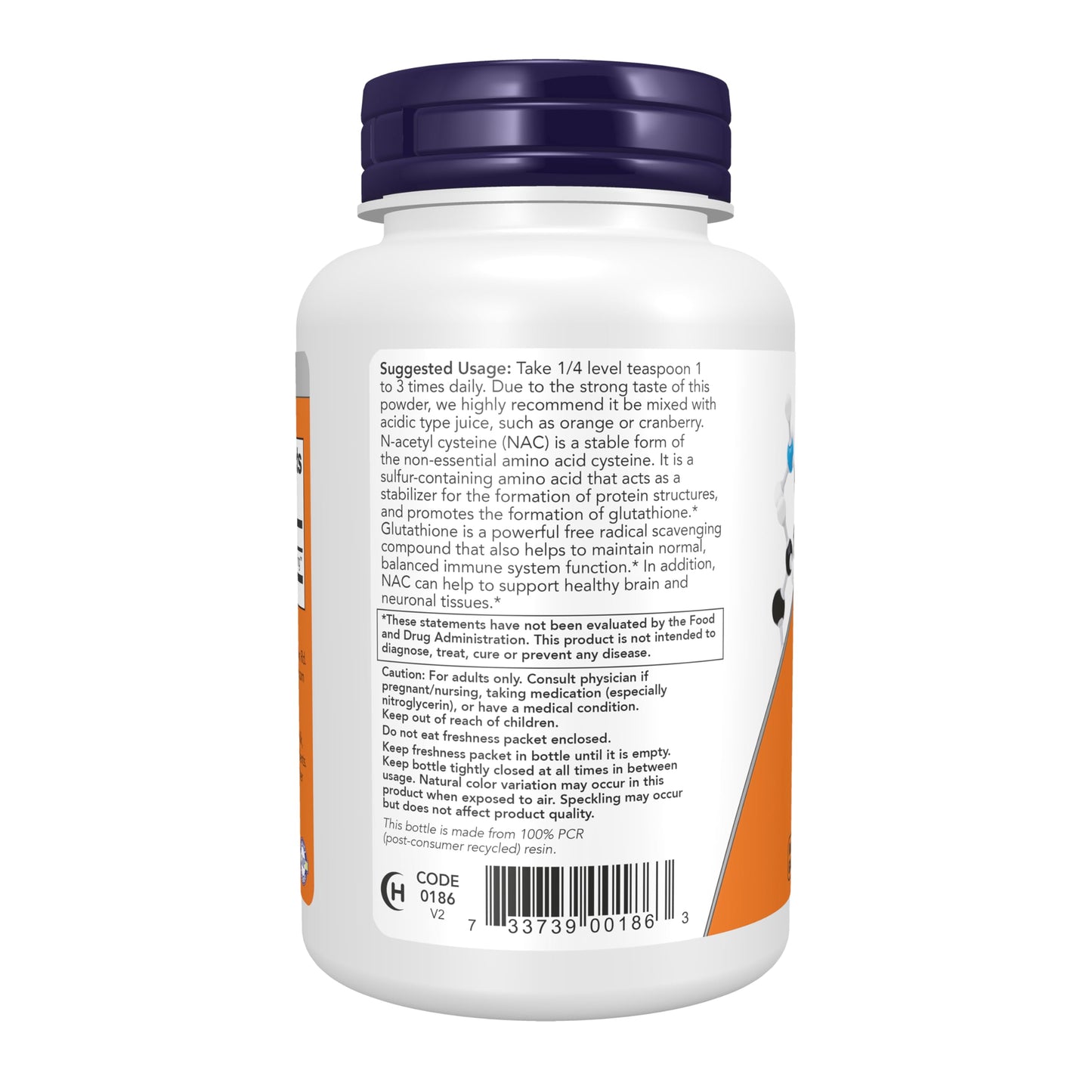 NOW Foods NAC (N-Acetyl Cysteine) 600 mg Powder, 4 oz