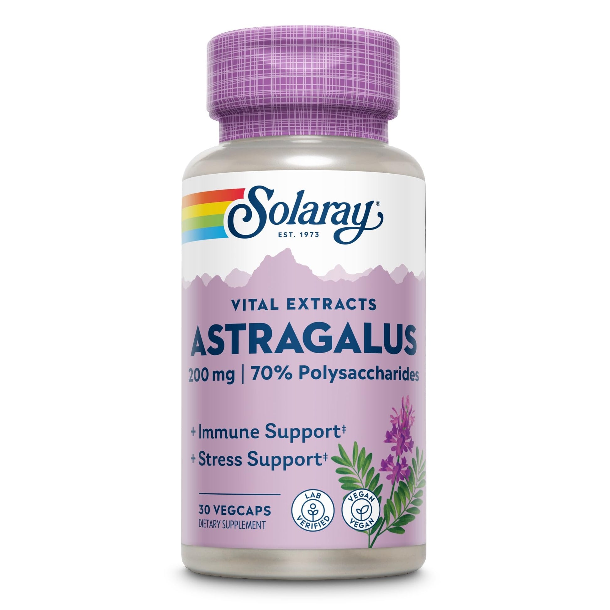 Solaray Astragalus Extract 200mg Capsule, 30 Count