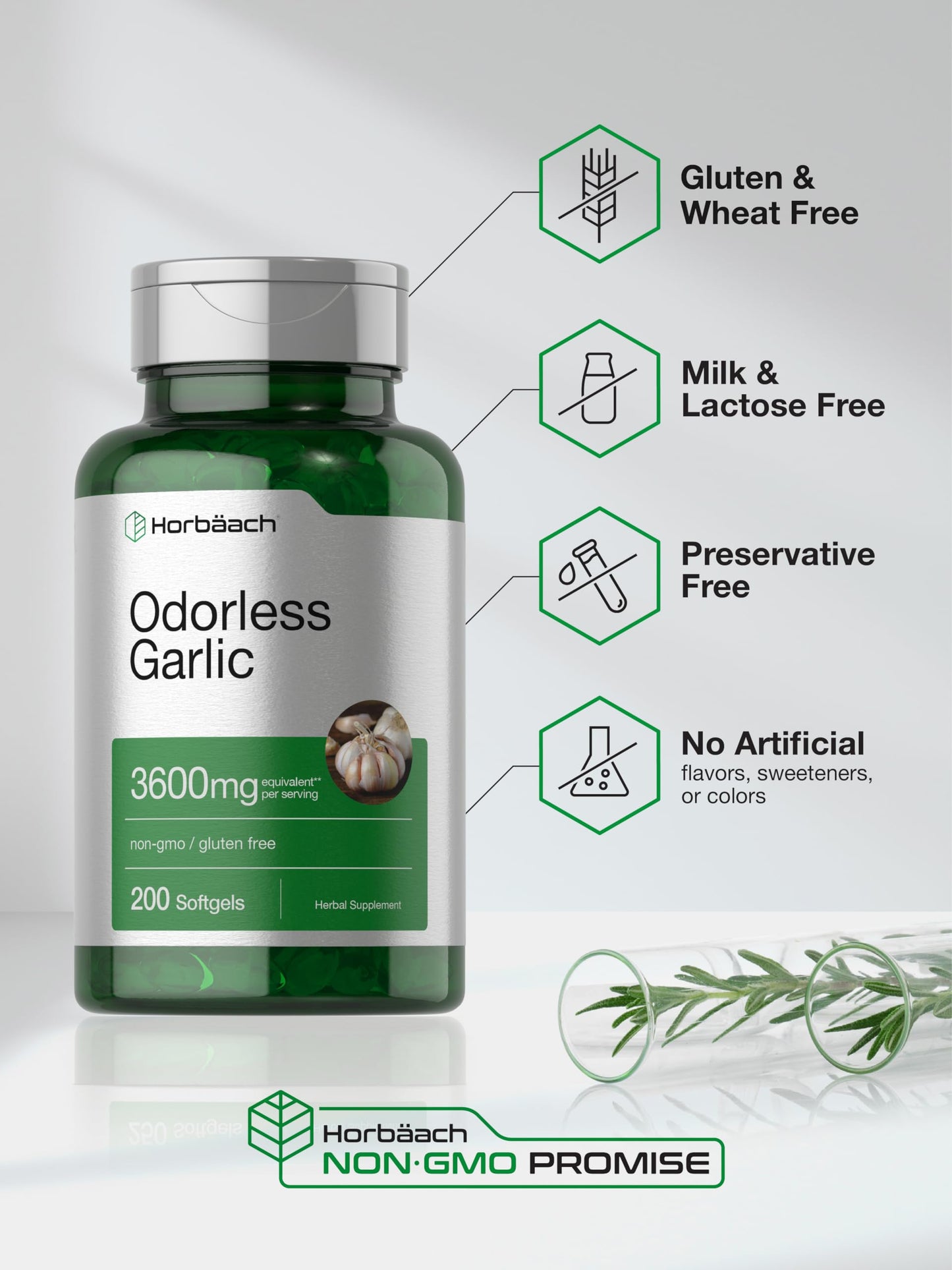 Horbäach Odorless Garlic Softgel 200 Count