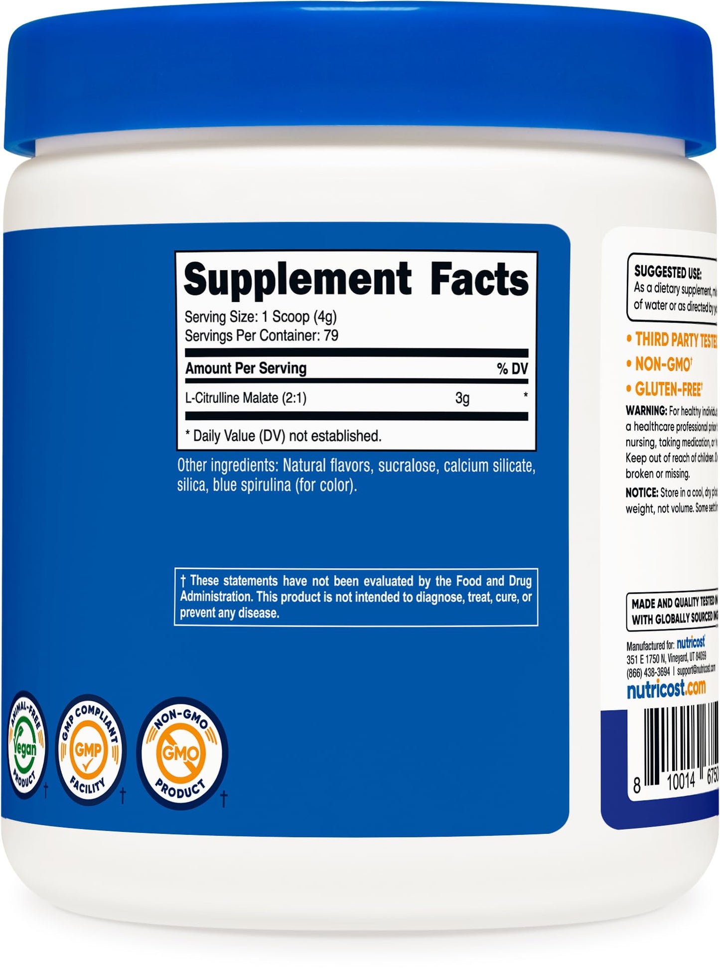 Nutricost L-Citrulline Malate 2:1 Powder, 10.6
