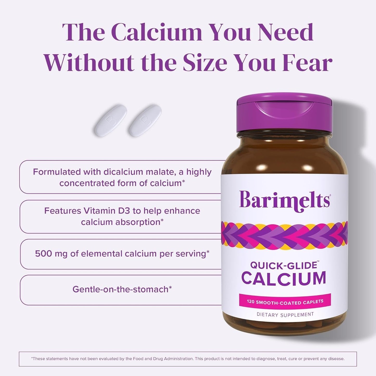 BariMelts Quick-Glide Calcium Caplets 120 Count