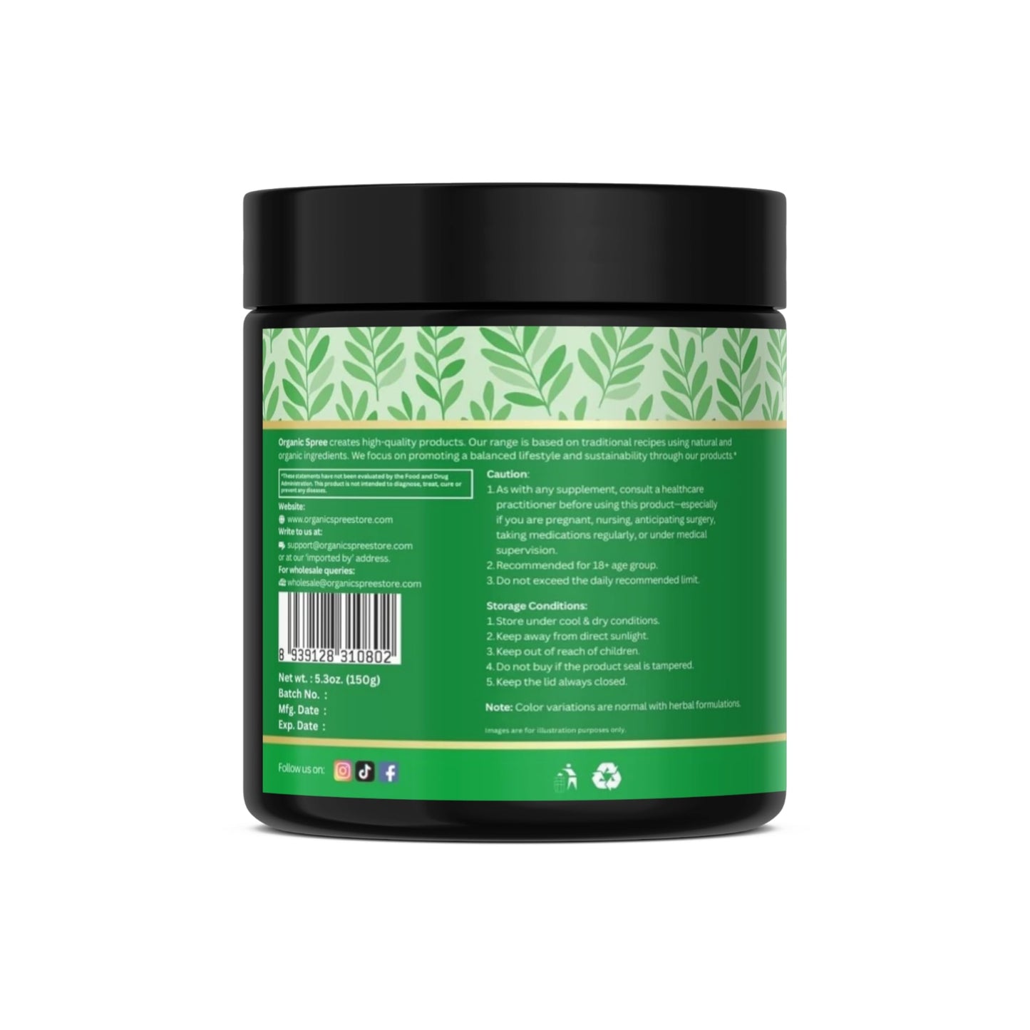 ORGANIC SPREE Super Greens Powder 10.6 oz