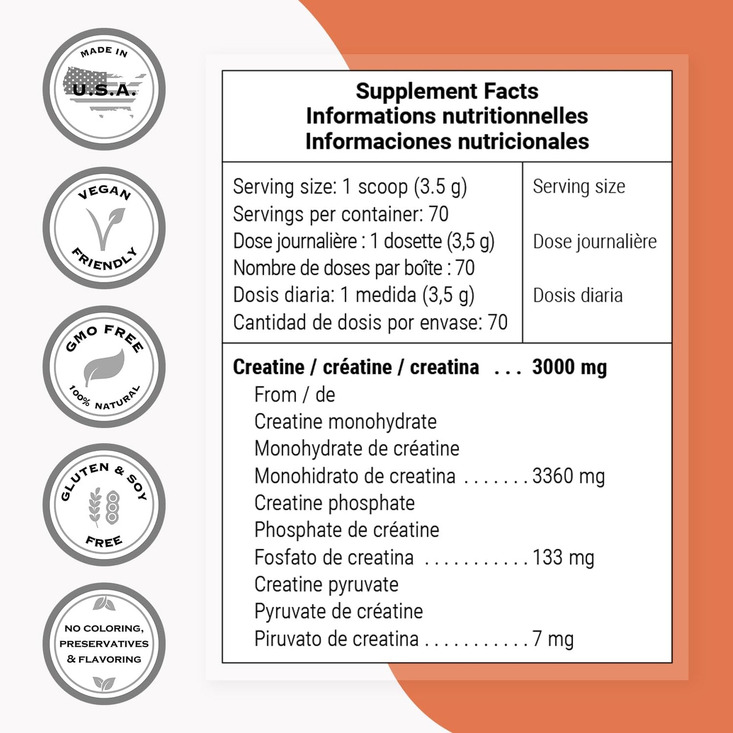 Supersmart 3-Creatine with Creatine Monohydrate Powder 8.8185