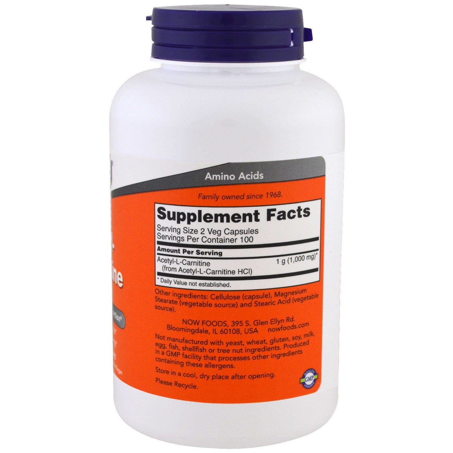 NOW Foods Acetyl L-Carnitine 500mg Capsule, 400 Capsules