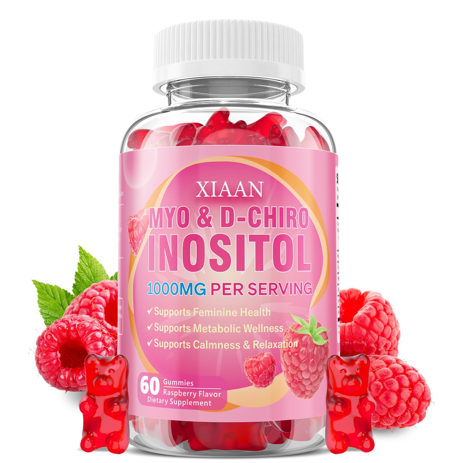 XIAAN Myo Inositol Gummies 1000mg, 60 Count