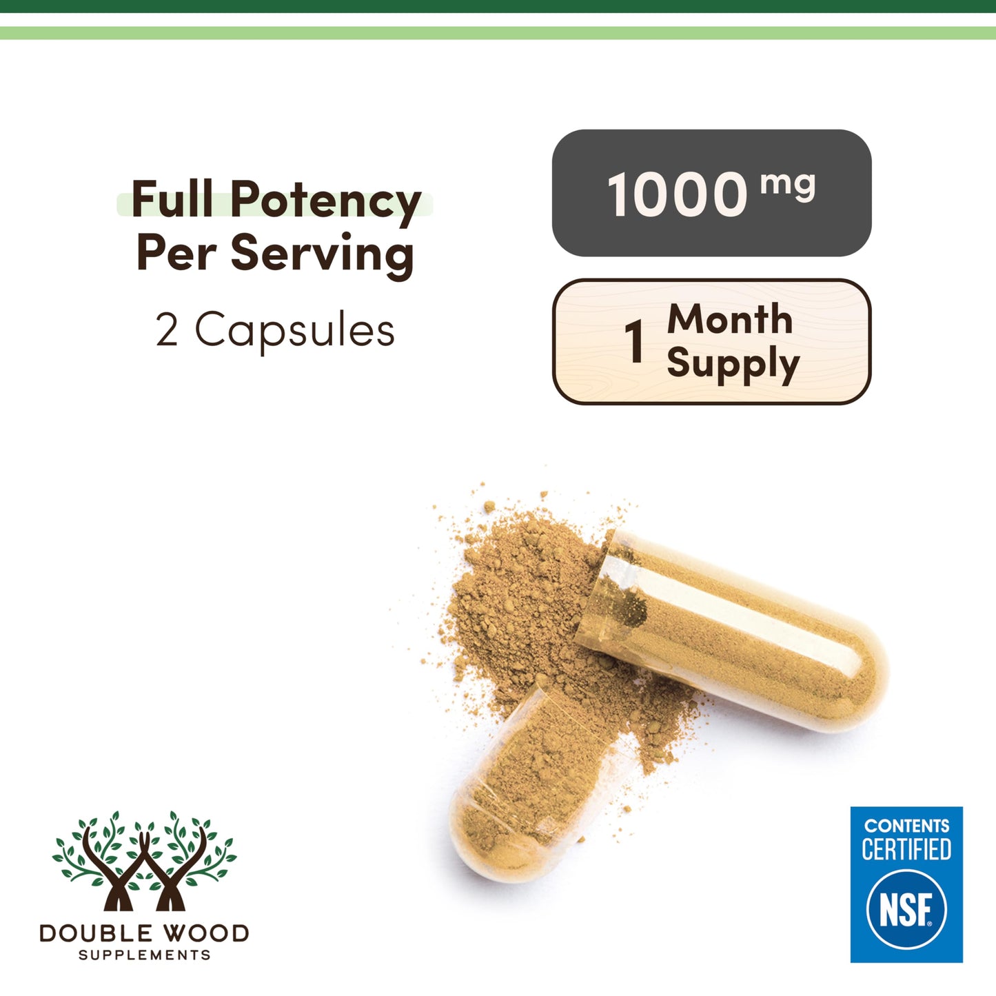 Double Wood Supplements Citrus Bergamot Extract 1,000mg Capsules, 60 Count