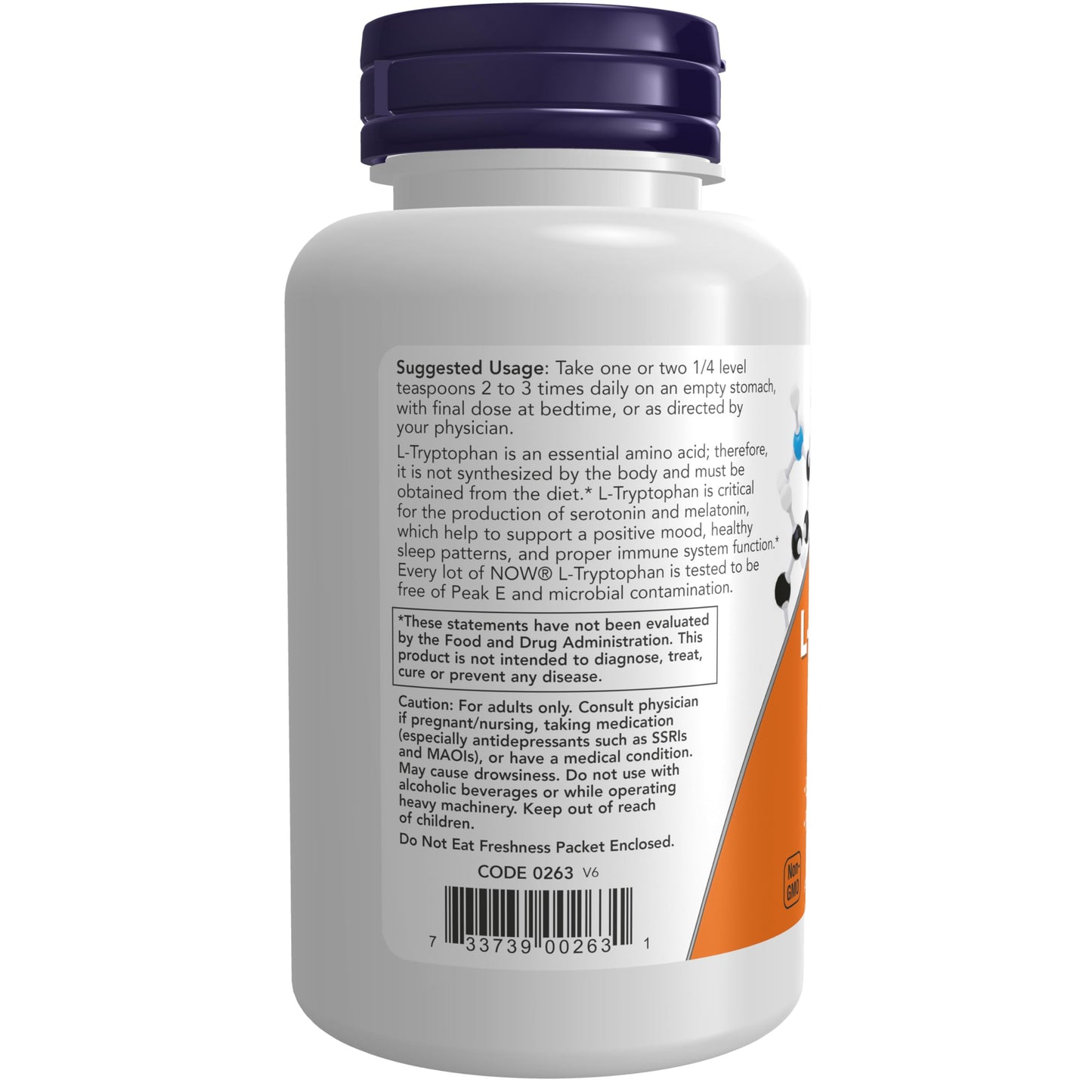 NOW Foods L-Tryptophan Powder, Free-Form, Supports Relaxation*, Amino Acid, 2-Ounce