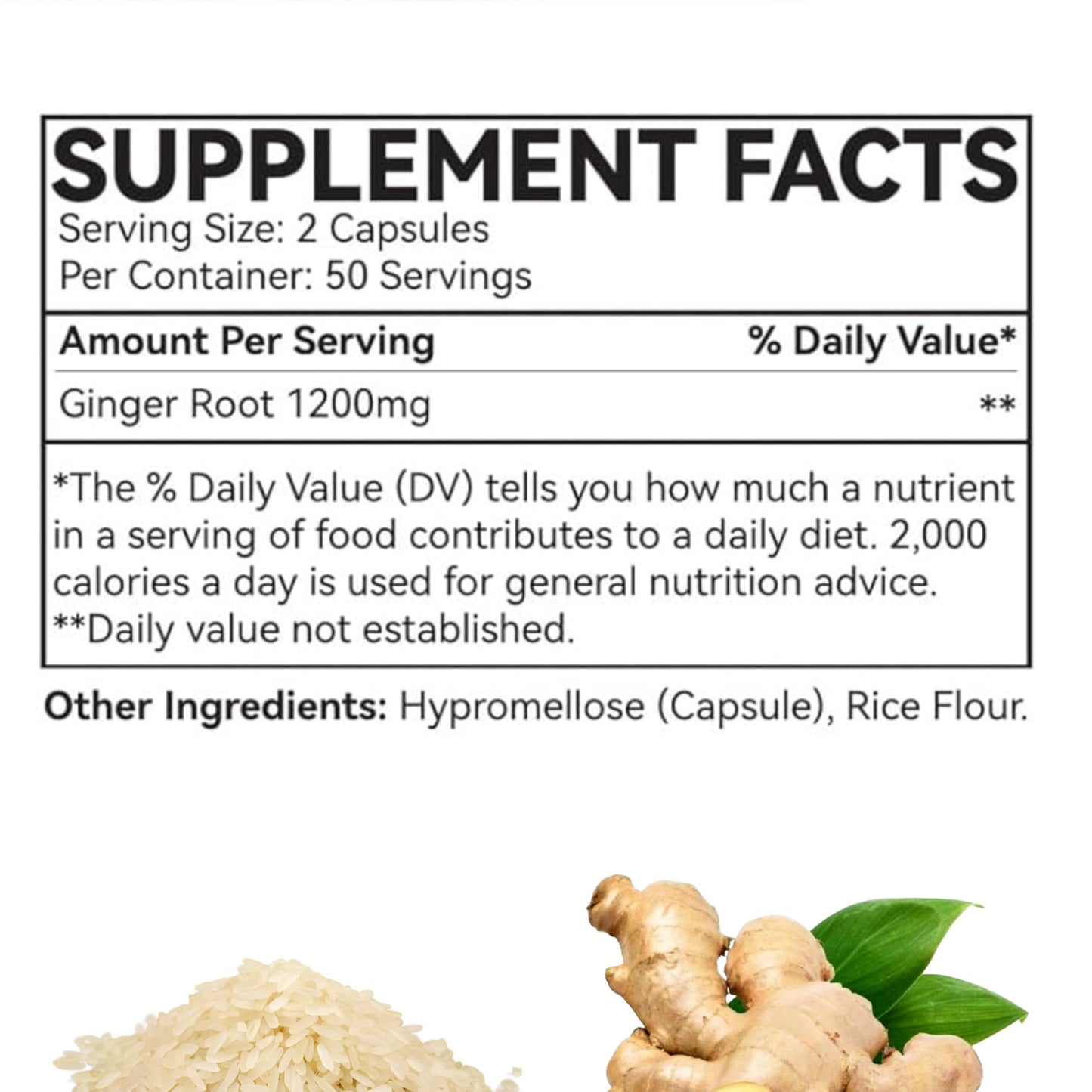 Fantastic Glem Ginger Root Capsules, 100 Count