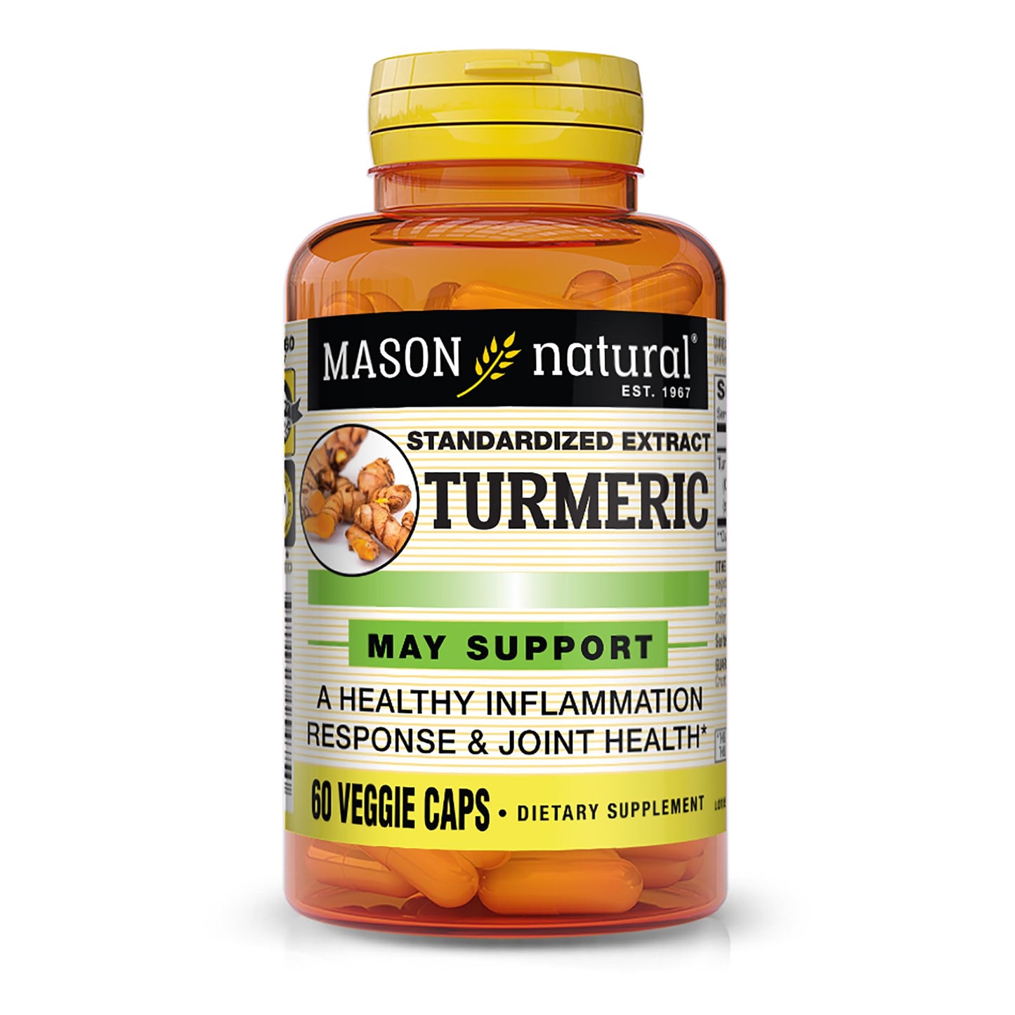 Mason Natural Turmeric 500 mg with 95% Curcuminoids Capsules, 60 Count