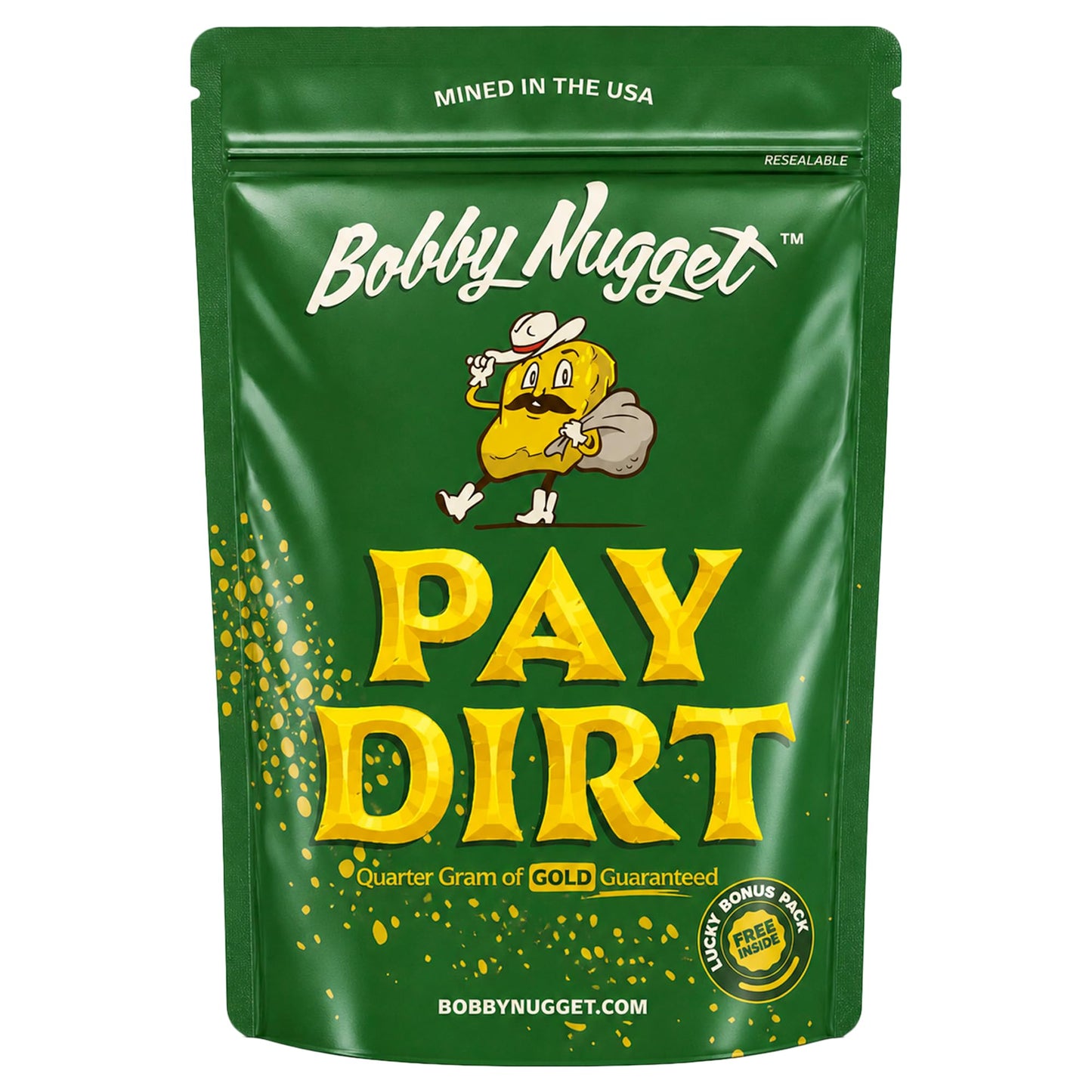 Bobby Nugget Gold Paydirt Prospecting Bag Powder 1/4 Gram of Gold