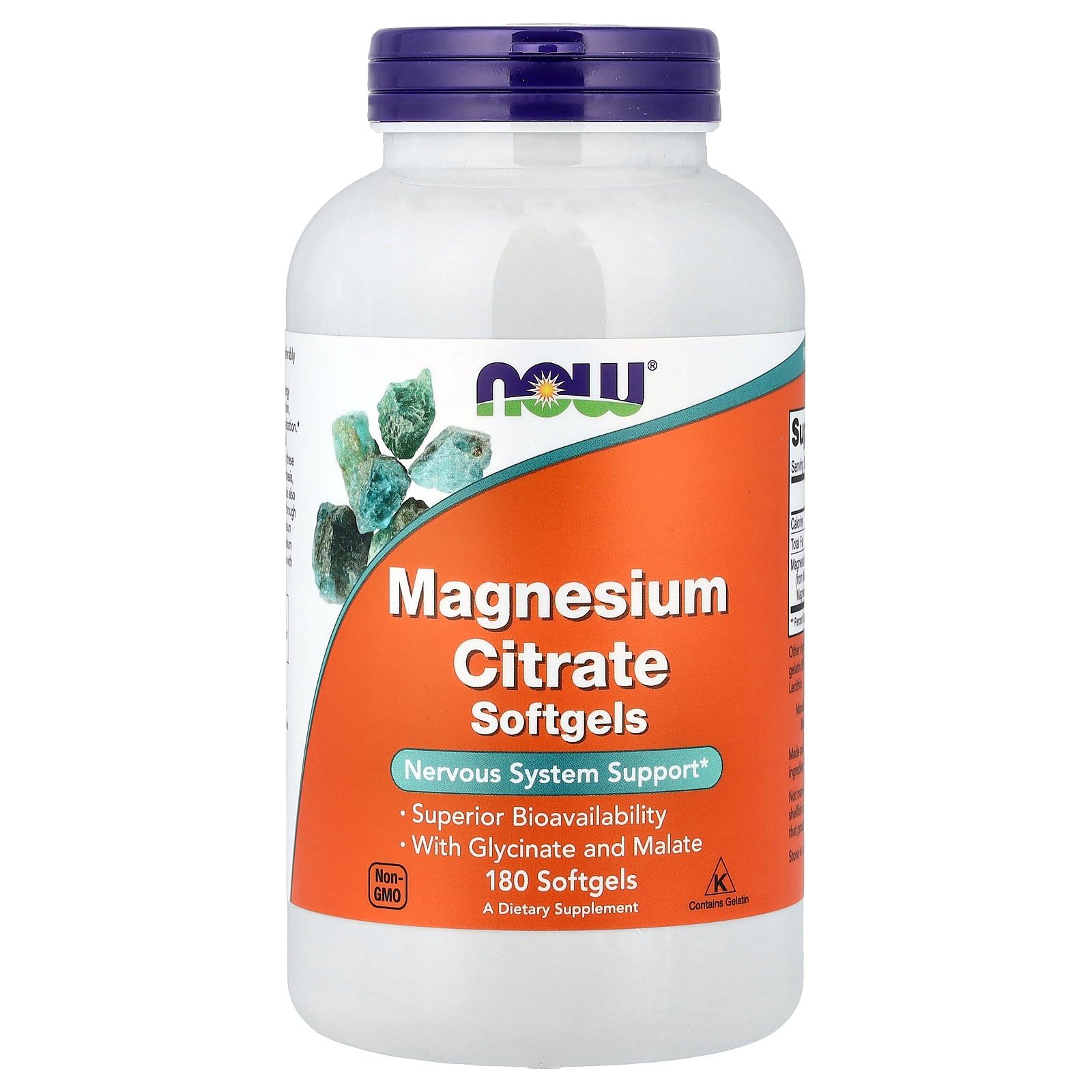 NOW Foods Magnesium Citrate Softgels 180 Count