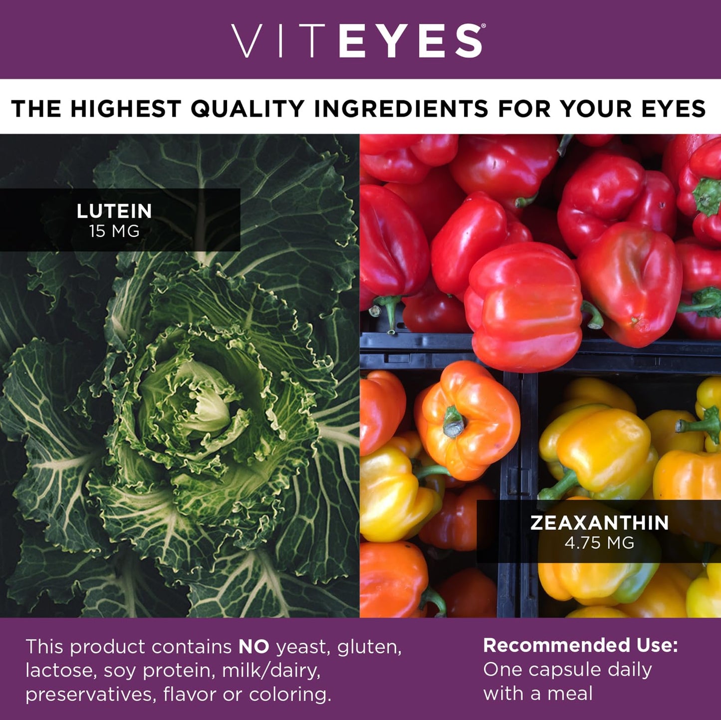 Viteyes Essentials Eye Health Dietary Supplement, Lutein & Zeaxanthin for Macular Support Capsules, 90 Count