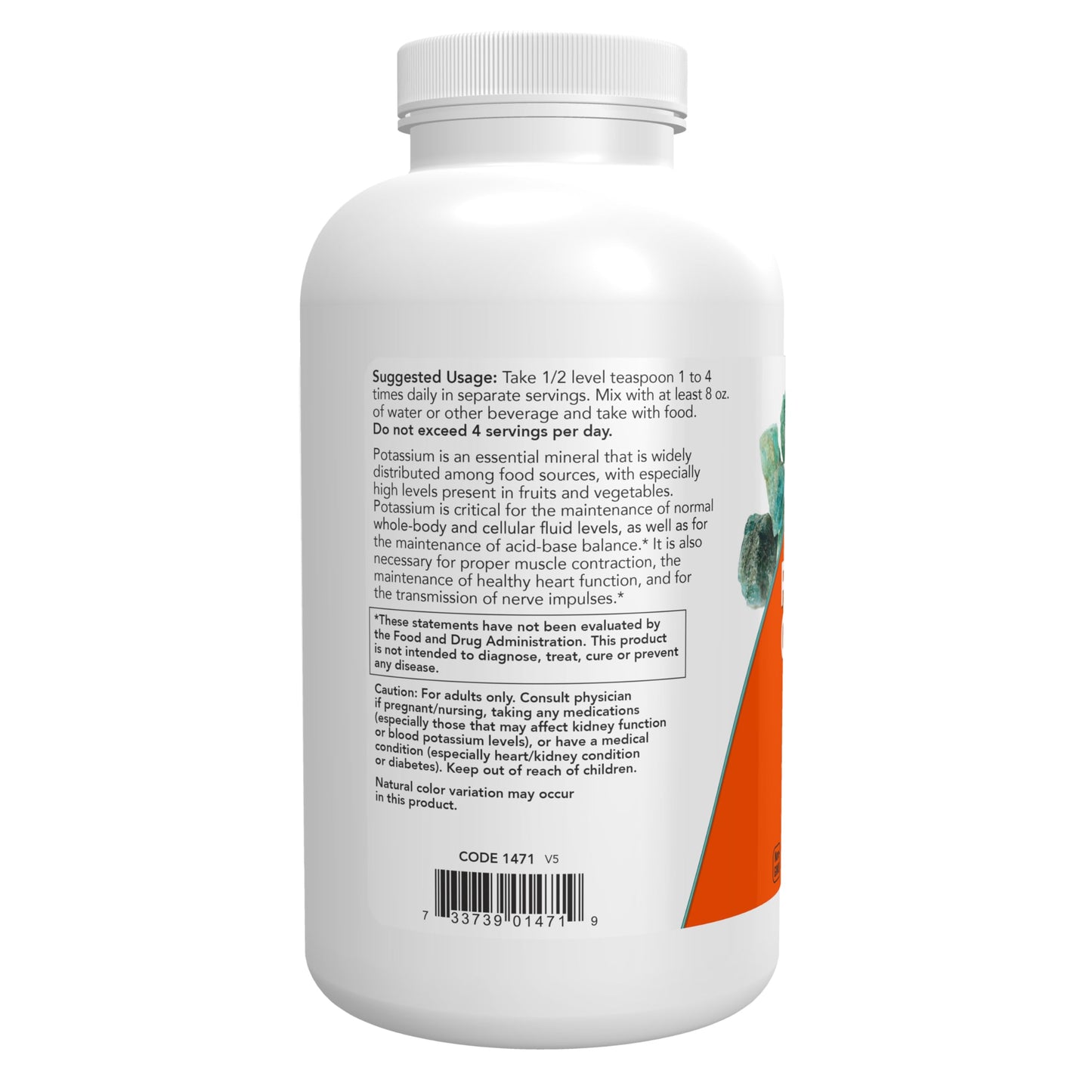 NOW Foods Potassium Gluconate Powder, 16 oz