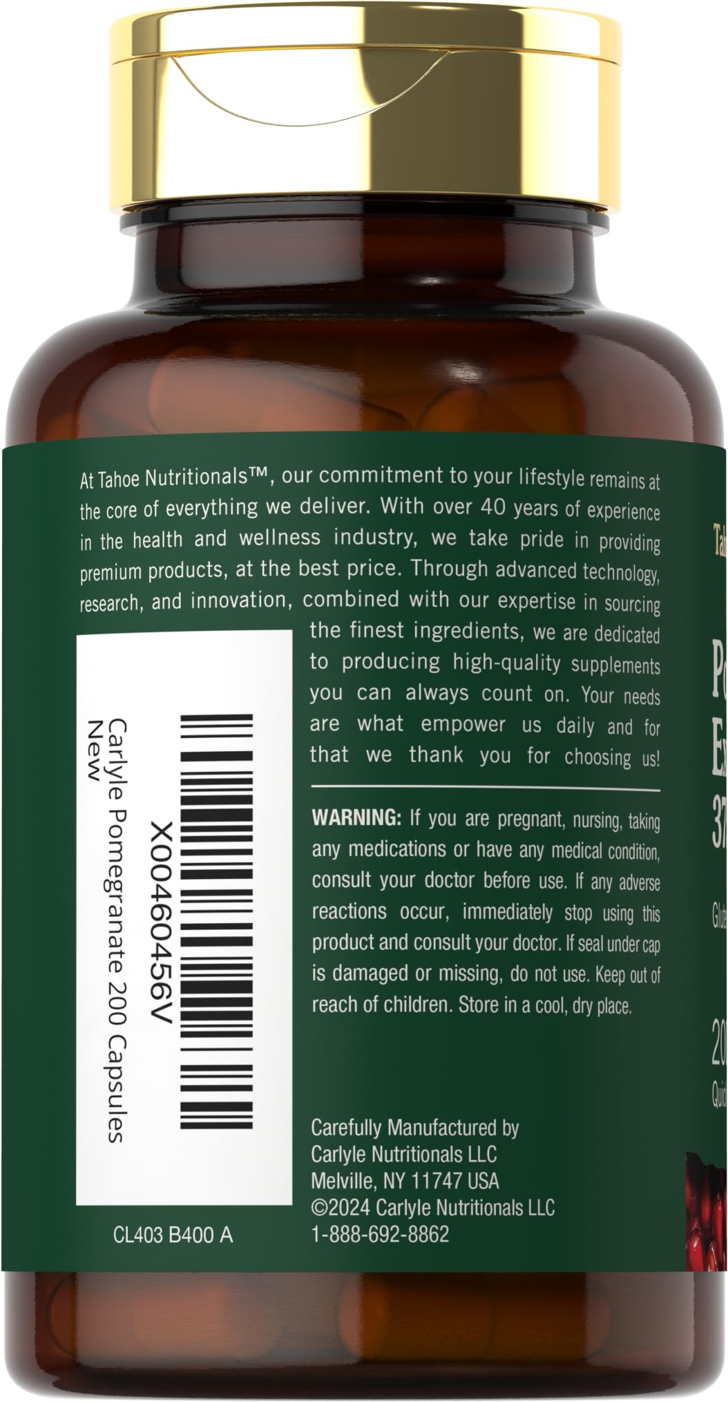 Tahoe Nutritionals Pomegranate Extract 200 Capsules
