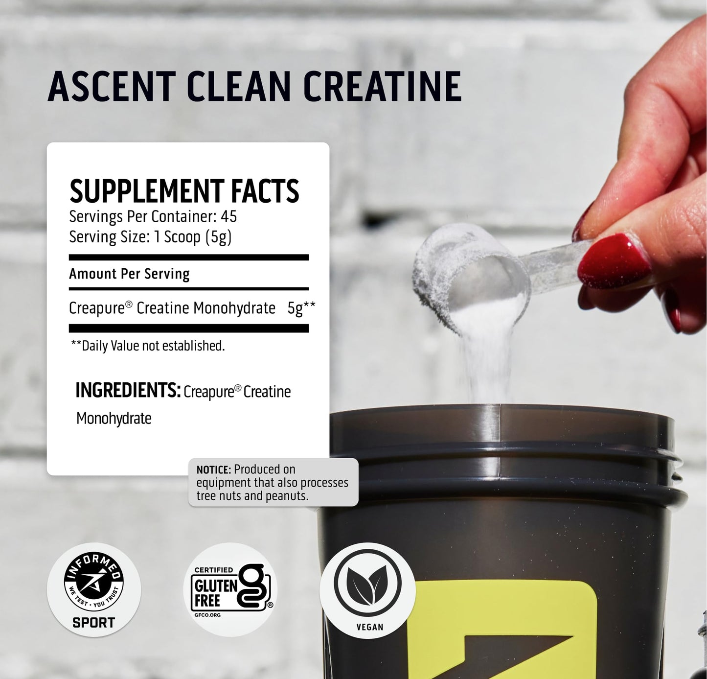 Ascent 100% Whey Protein Powder & Creatine Monohydrate Powder, 2-Pack