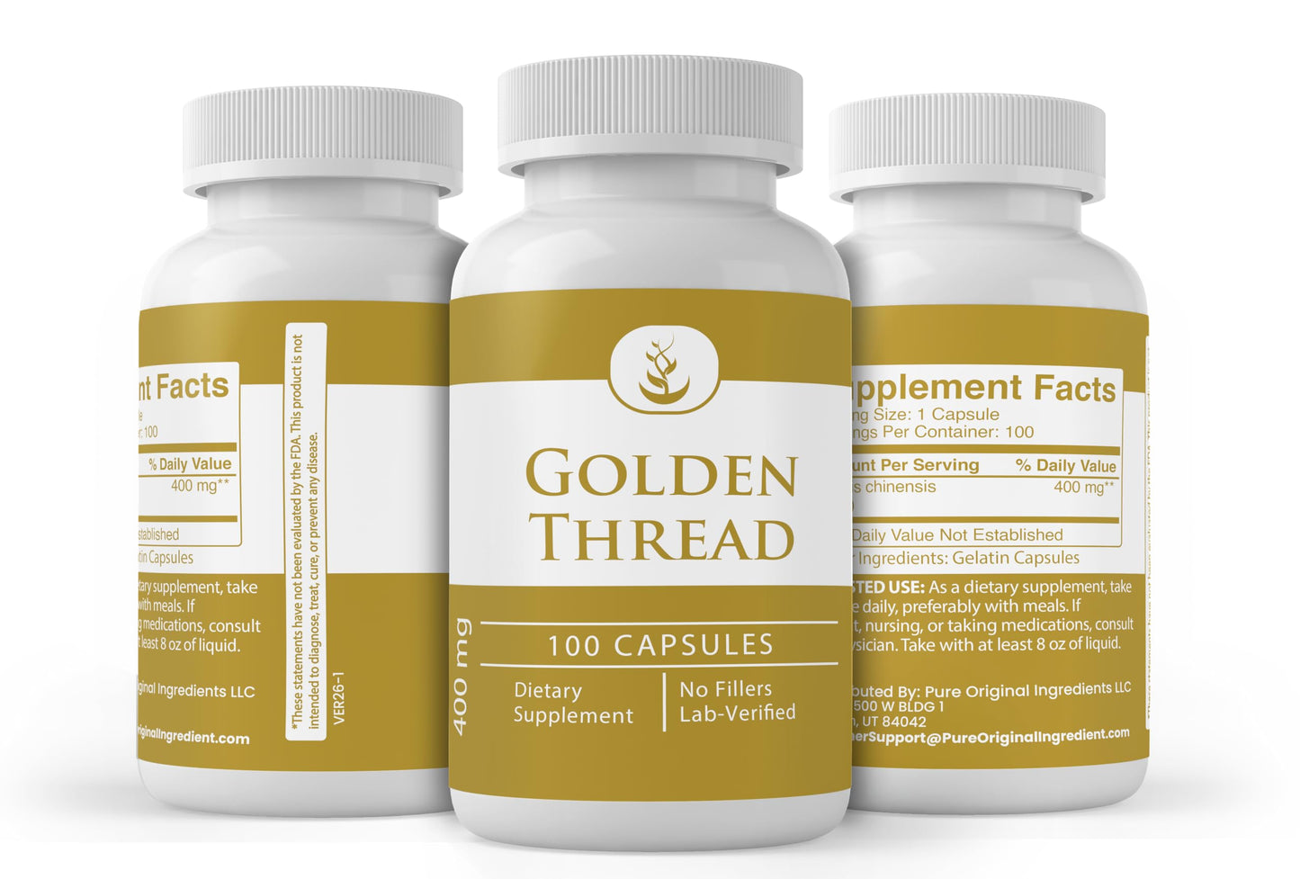 Pure Original Ingredients Golden Thread Capsules, 100 Count