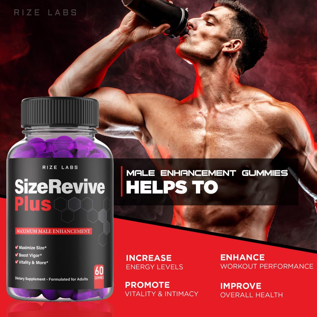 Rize Labs Revive Plus Gummies for Men, 60 Count