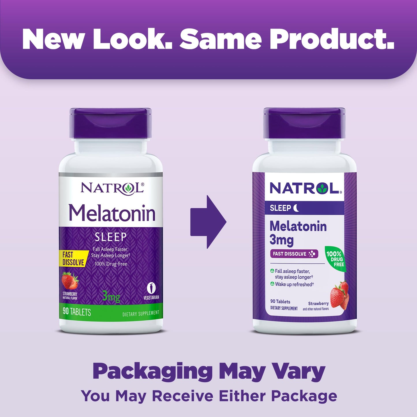 Natrol Melatonin 3mg Strawberry Fast-Dissolve Tablets 240 Count