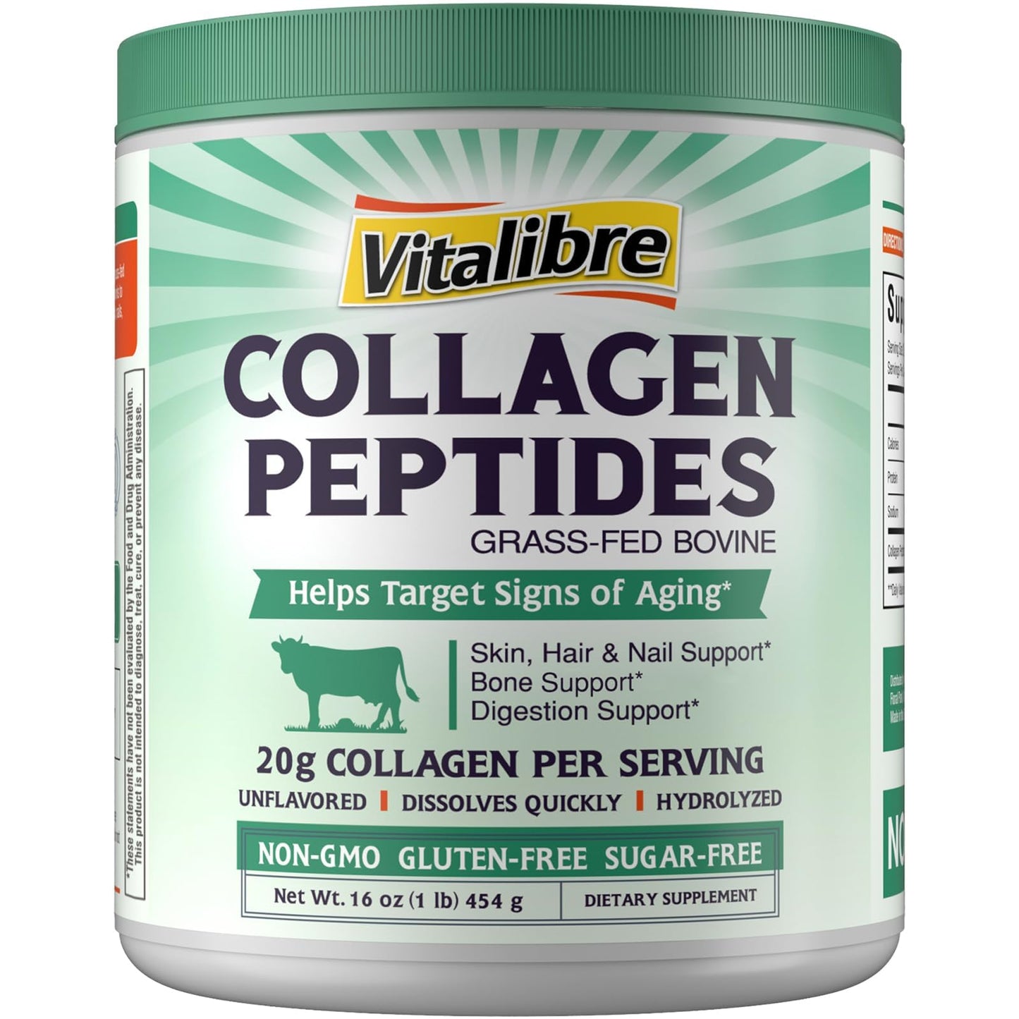 Vitalibre Bovine Collagen Peptides Powder and Maca Root Capsules Bundle