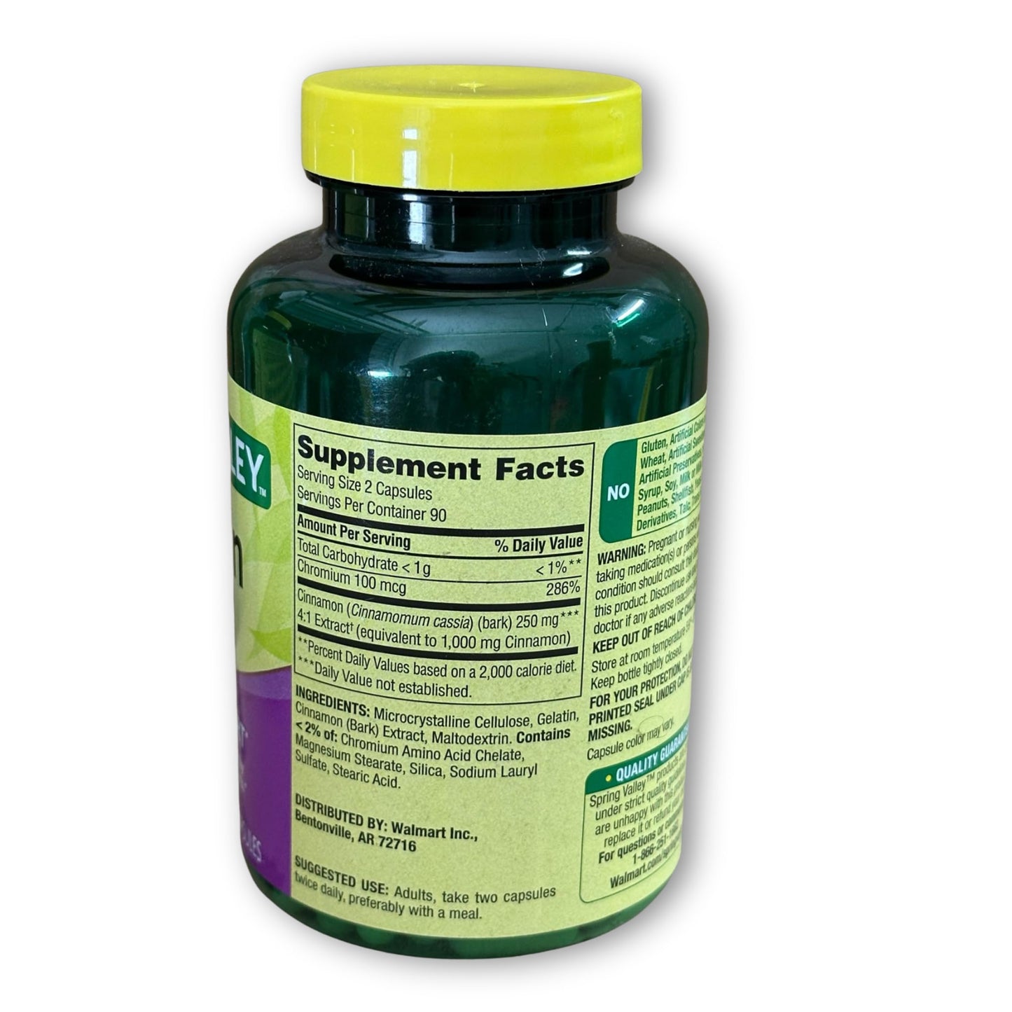 FUSION SHOP STORE Cinnamon 500mg Plus Chromium Capsules, 180 Capsules