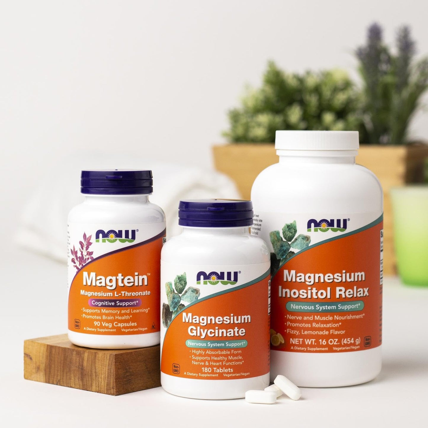 NOW Foods Magnesium Glycinate 100 mg Highly Absorbable Form, 90 Tablets
