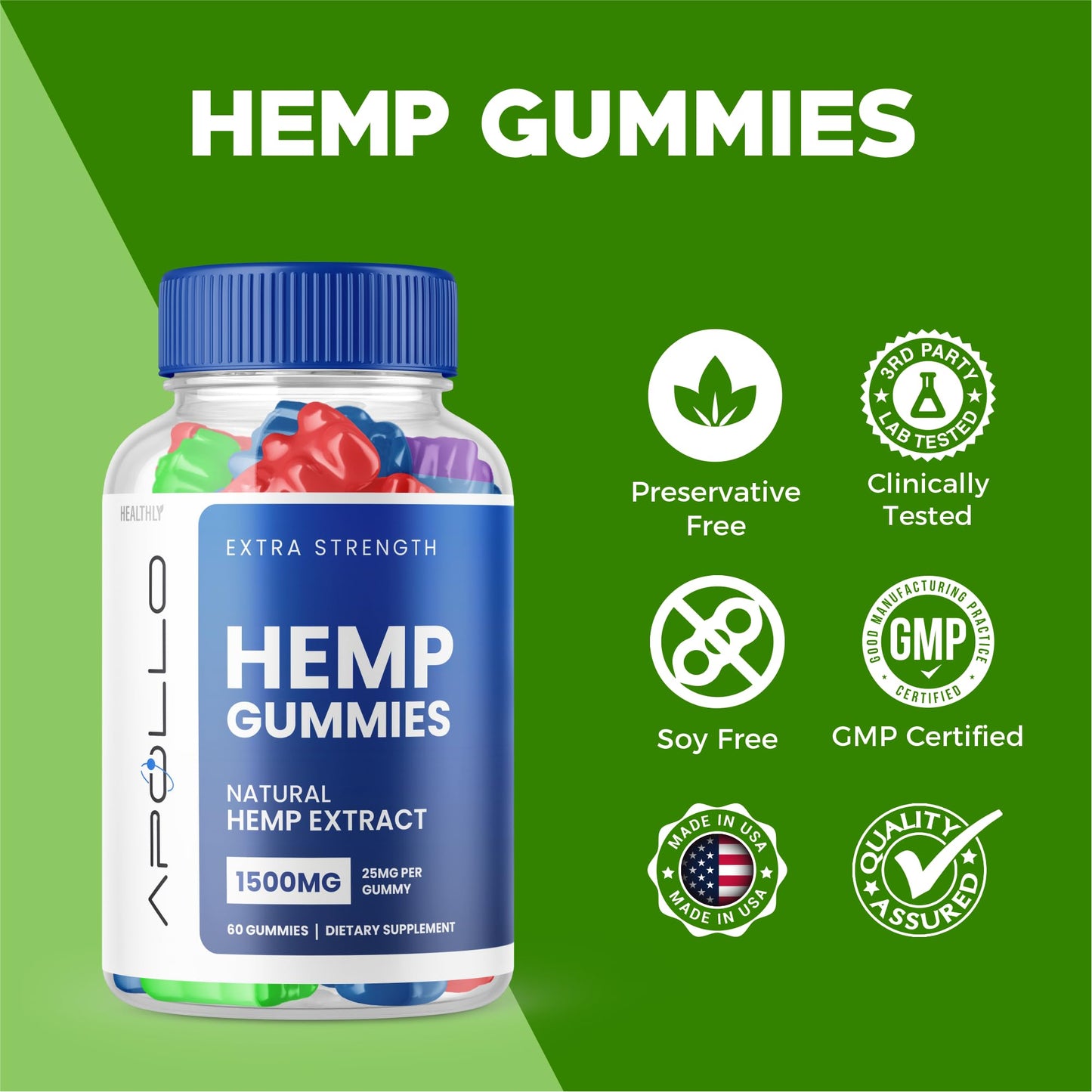 Purvia Apollo Hemp Gummies Gummy, 60 Count
