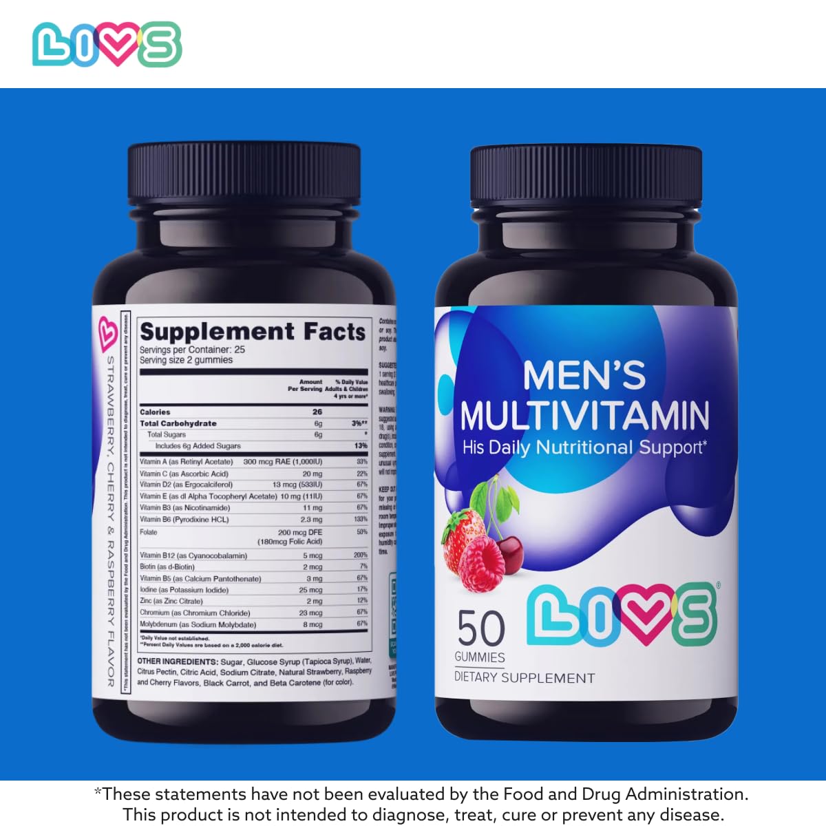 LIVS Men's Multivitamin Gummies, 50 Count