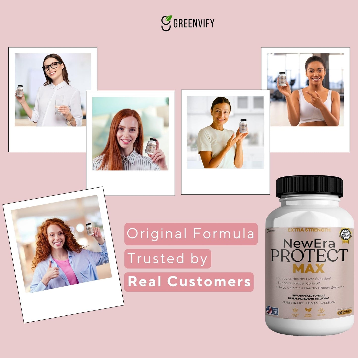 GREENVIFY New Era Protect Max Extra Strength Urinary Support Supplement Capsules, 60 Count
