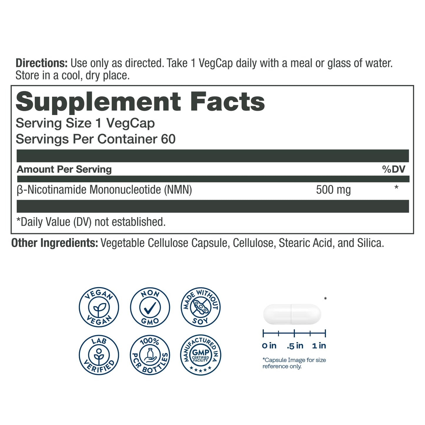 Solaray NMN 500 mg Capsule, 60 VegCaps