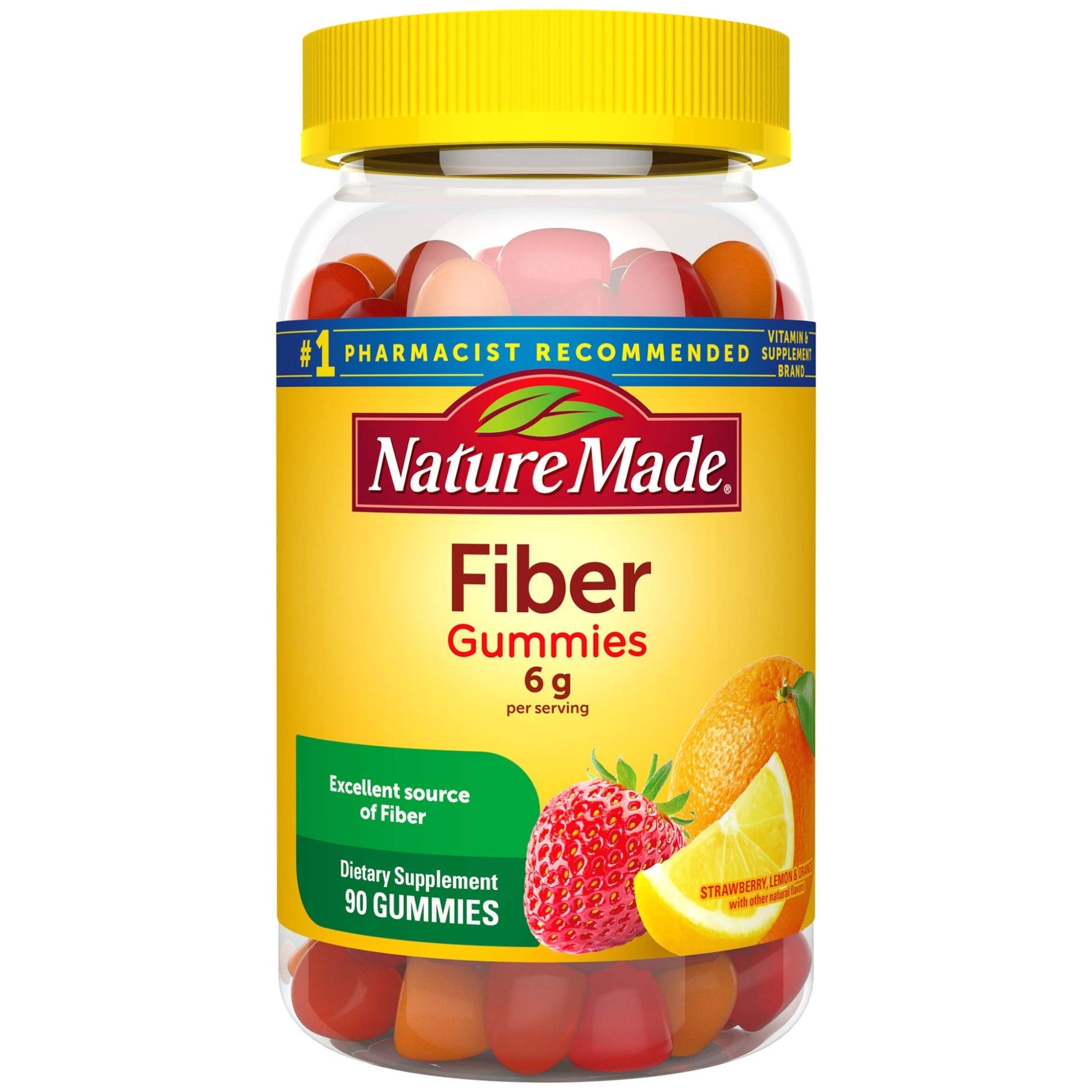Nature Made Fiber 6 g Dietary Supplement for Digestive Health Support Gummies 90 Count