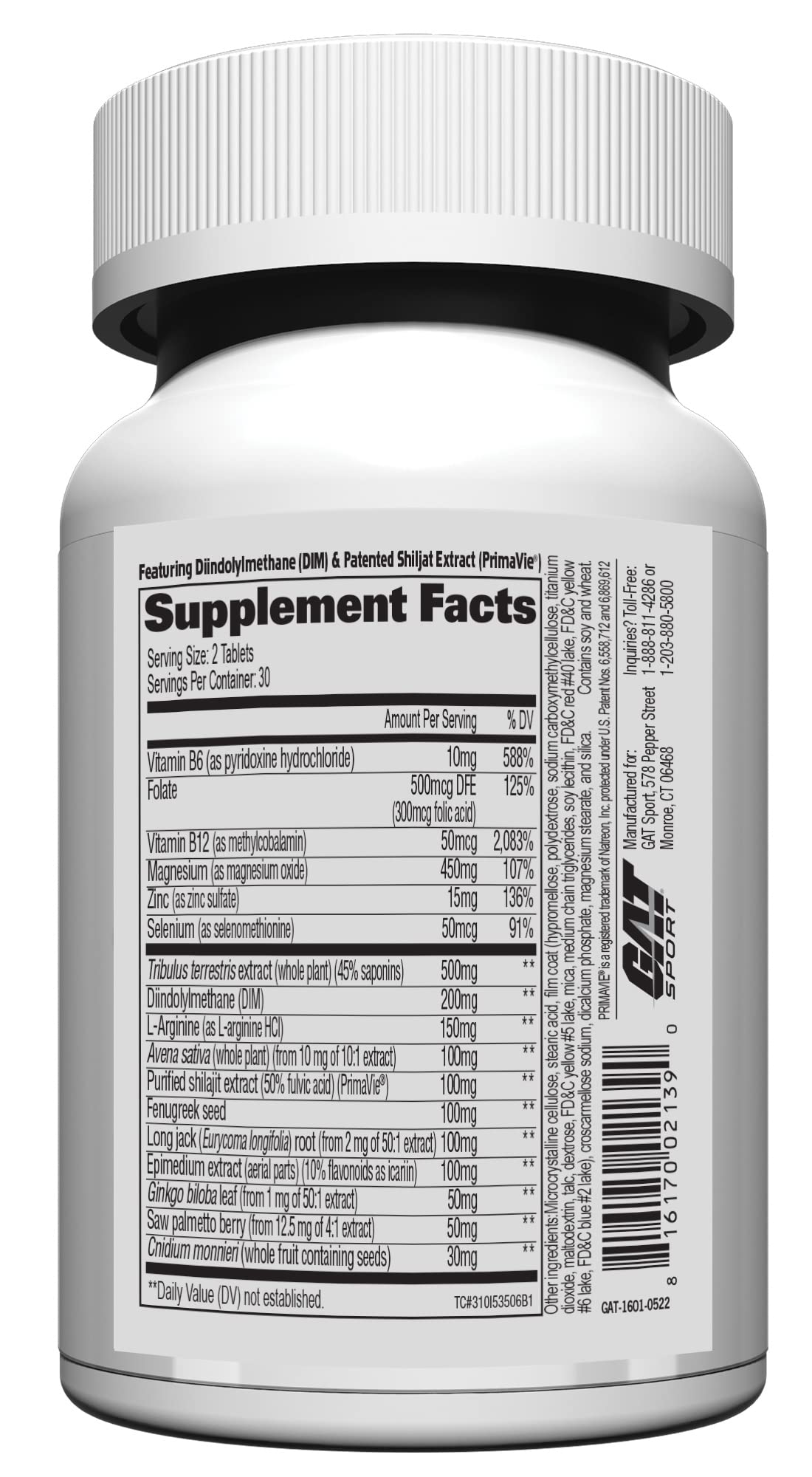 GAT SPORT Testrol Gold ES Tablets, 60 Count