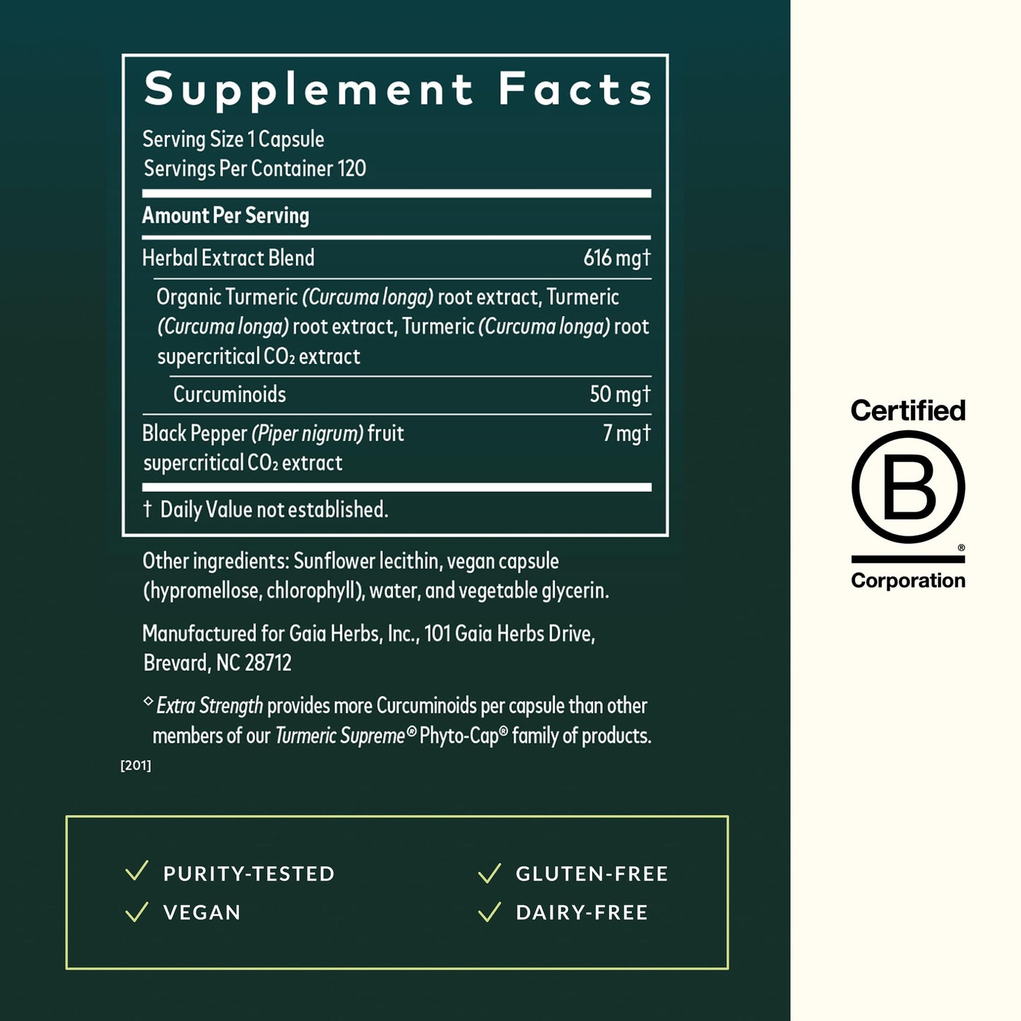 Gaia Herbs Turmeric Supreme Extra Strength Capsule, 120 Count