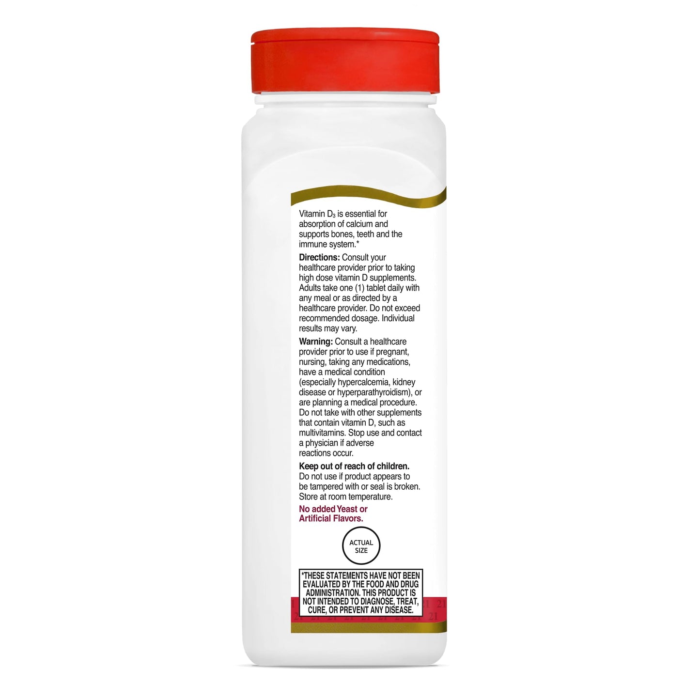 21st Century Vitamin D3 5000 IU Tablet, 360 Count