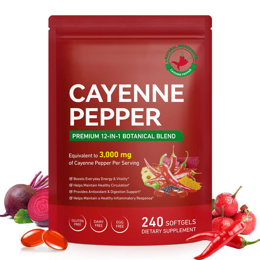 CFXYHNOX Cayenne Pepper Supplements Capsules 240 Count