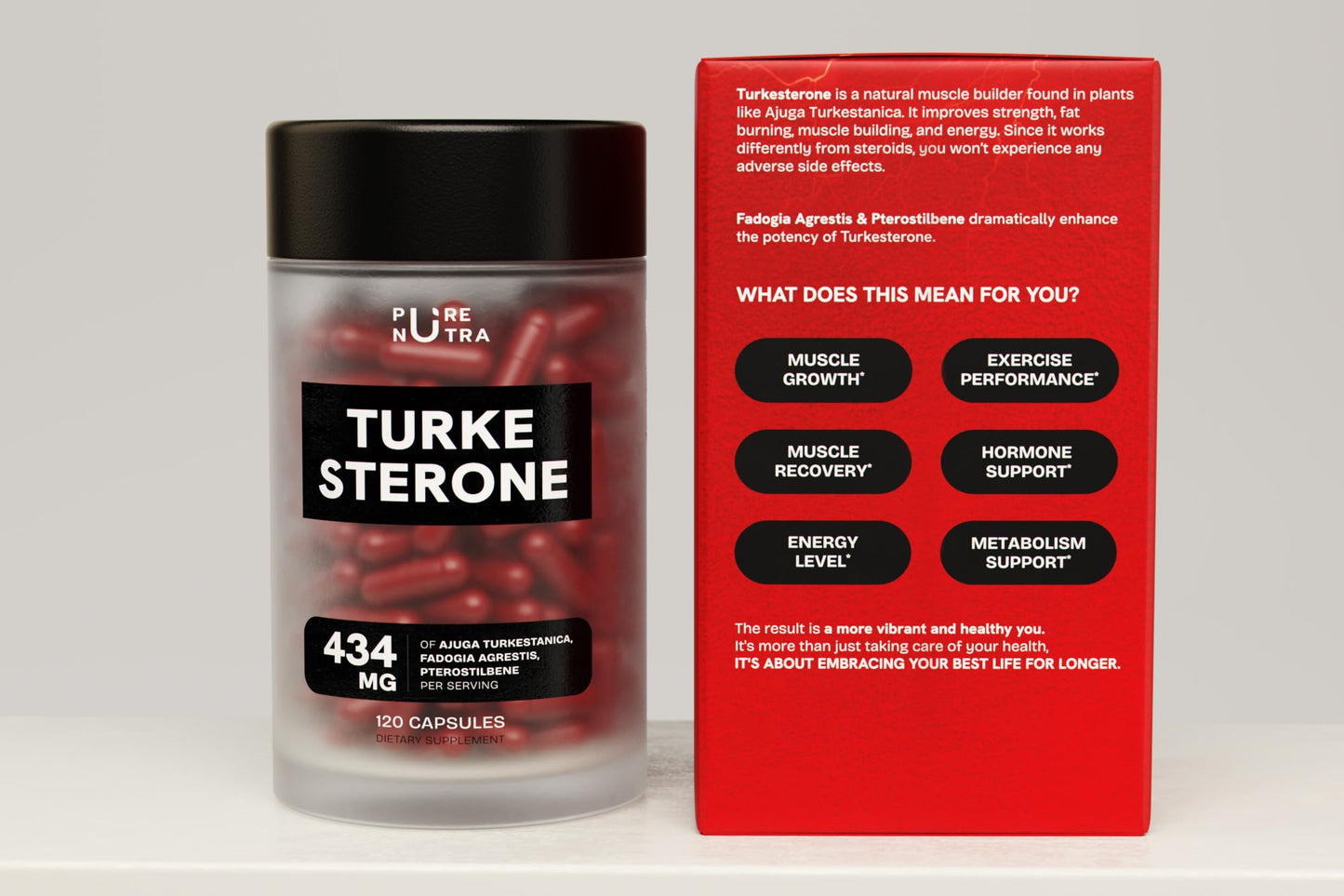 PureNutra Organic Turkesterone Supplement for Men Capsules 240 Count