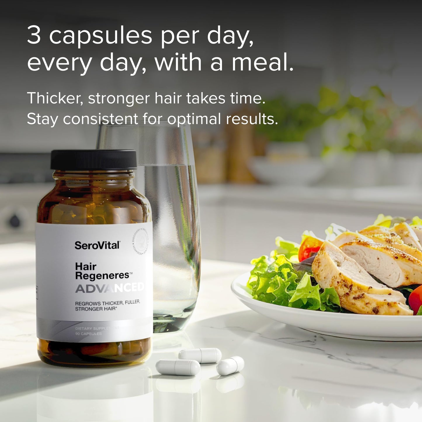 Serovital Hair Regeneres Advanced Hair Growth Supplement Capsules, 90 Capsules